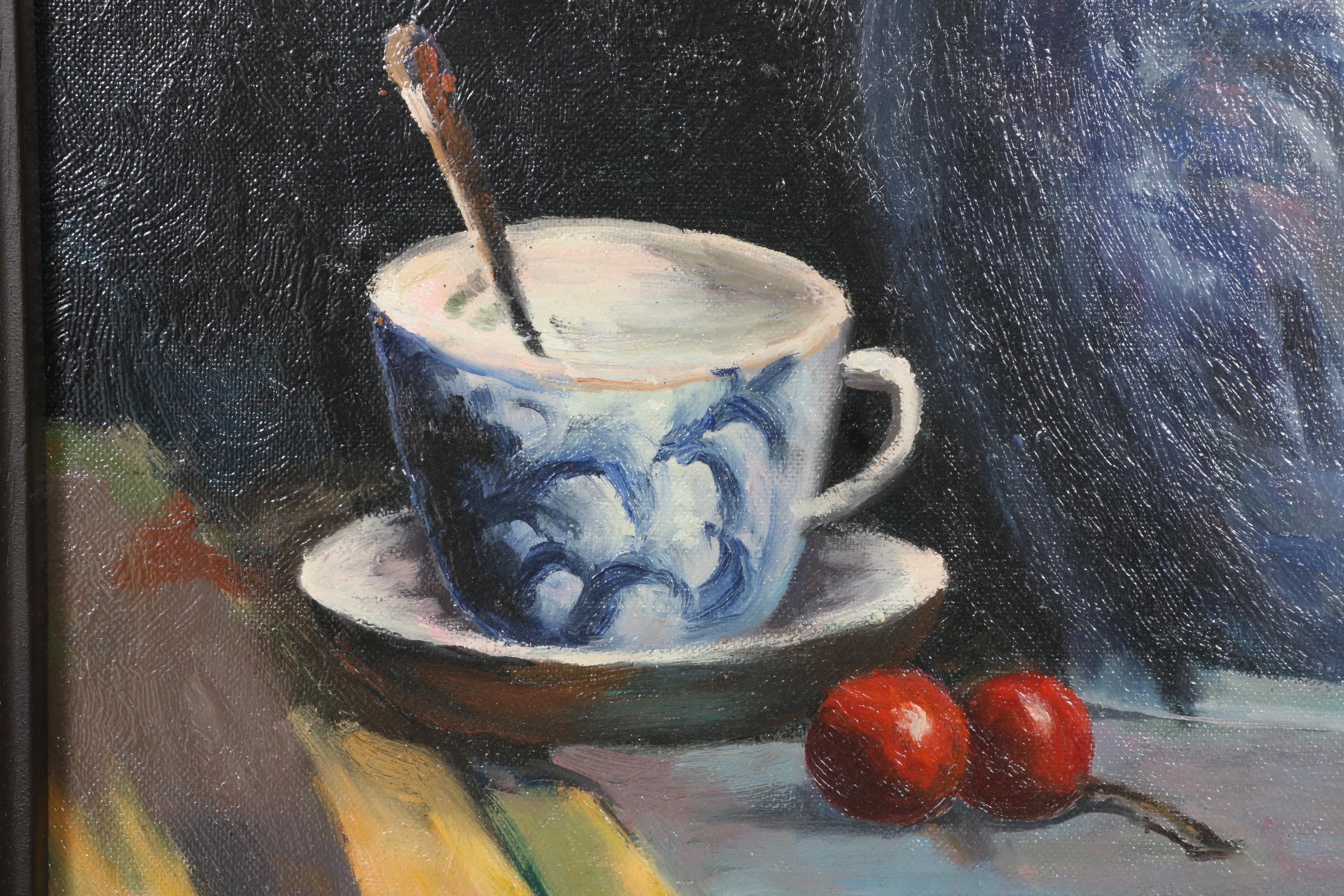 Oil on Canvas Still Life with Fruit