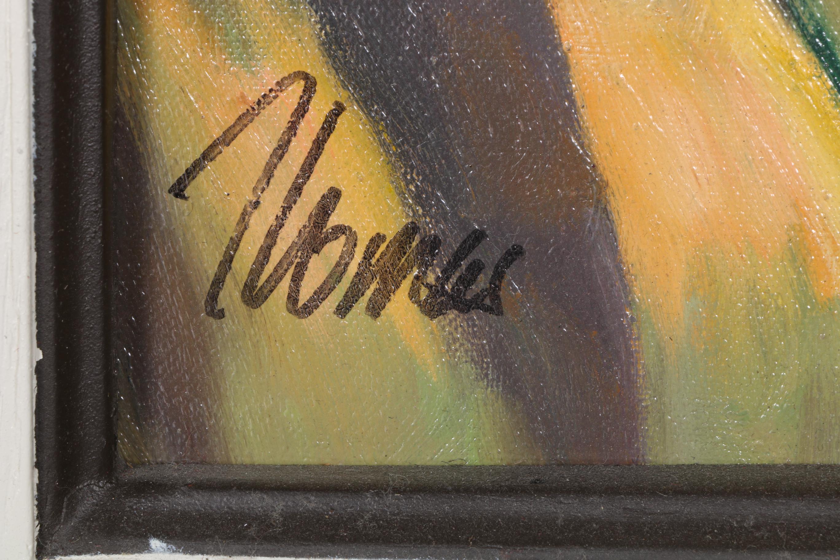 Oil on Canvas Still Life with Fruit