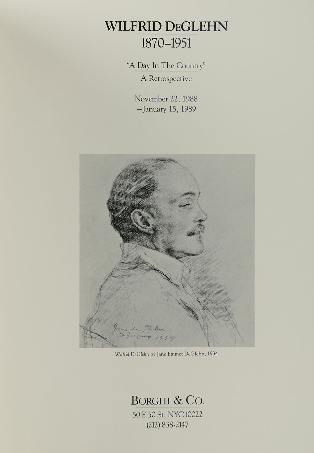 Wilfrid De Glehn Art Exhibition Catalog "A Day in the Country"