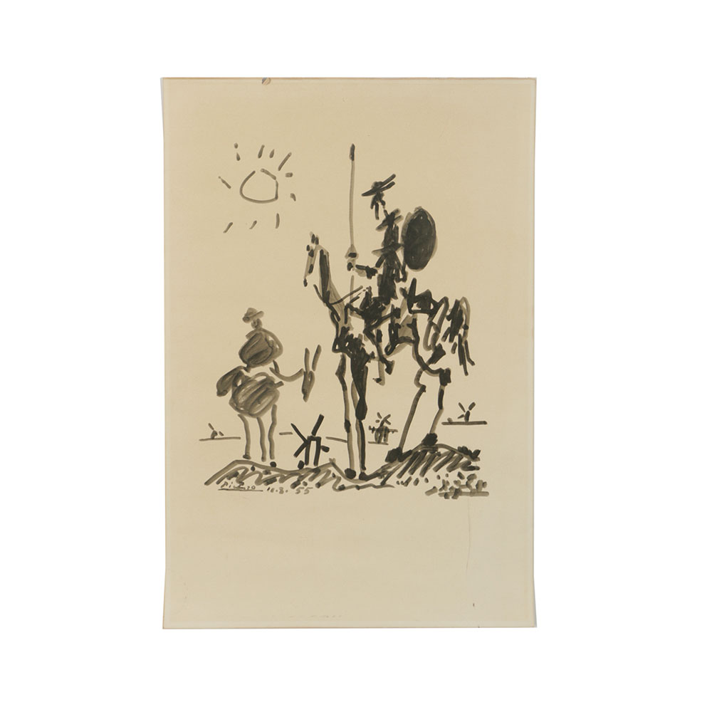 After Pablo Picasso Half Tone Print on Paper "Don Quixote"
