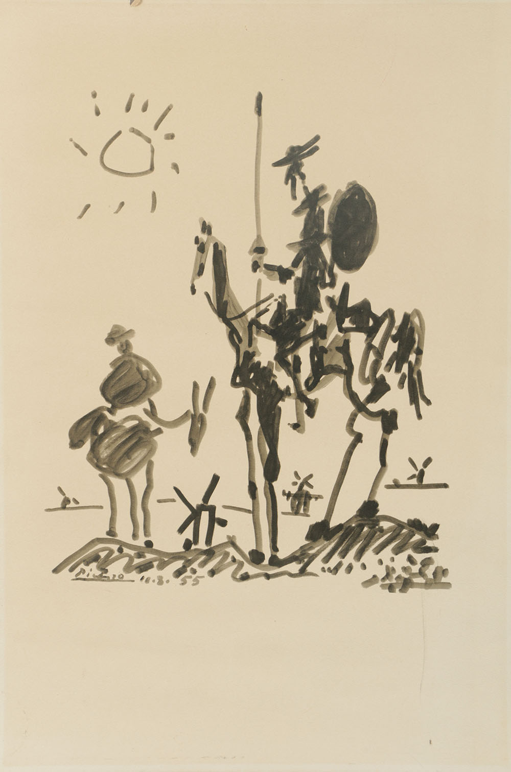 After Pablo Picasso Half Tone Print on Paper "Don Quixote"
