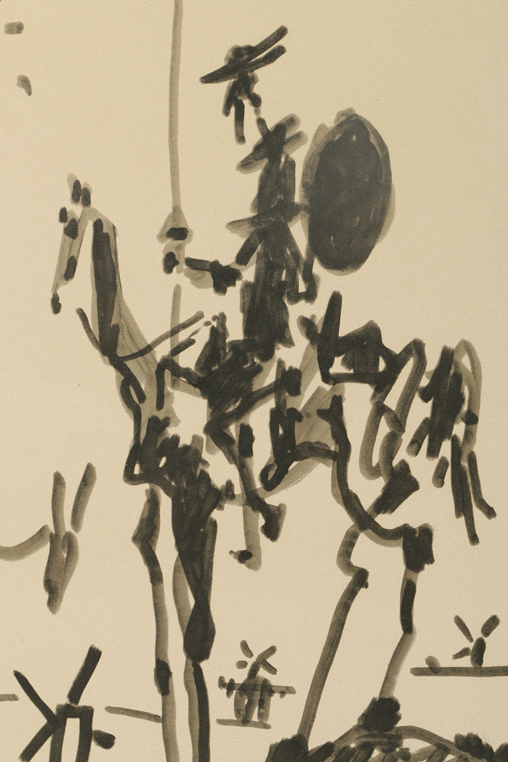 After Pablo Picasso Half Tone Print on Paper "Don Quixote"