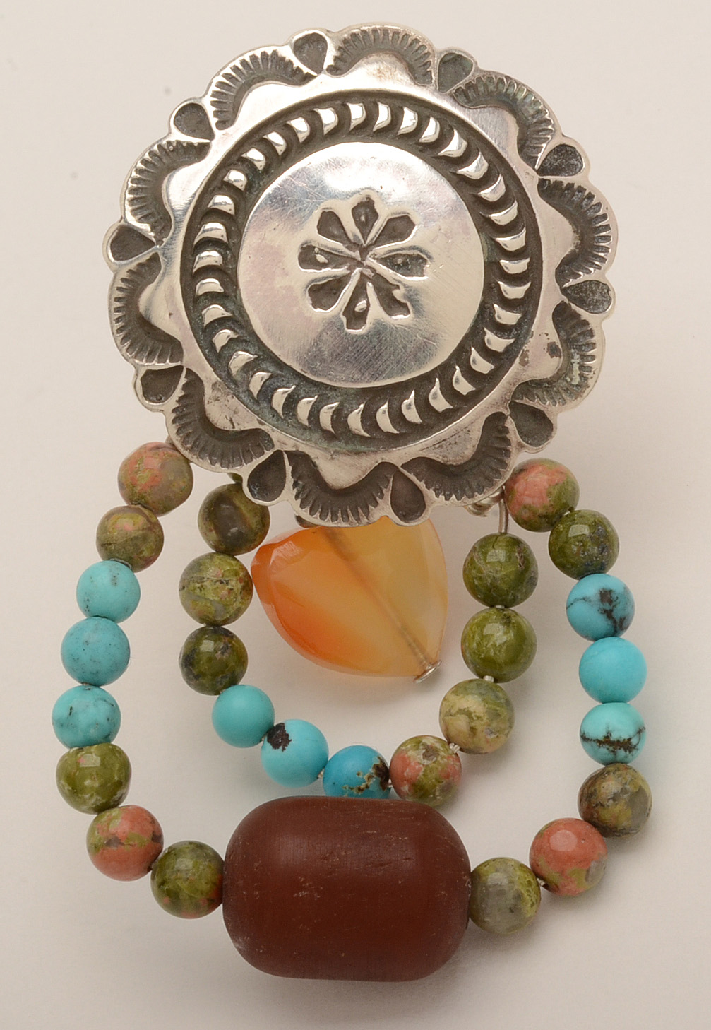 D. Delgarito Native American Navajo Sterling Multi-Stone Earrings