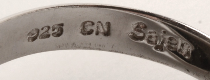 Sajen Sterling Silver Carved Shell Ring