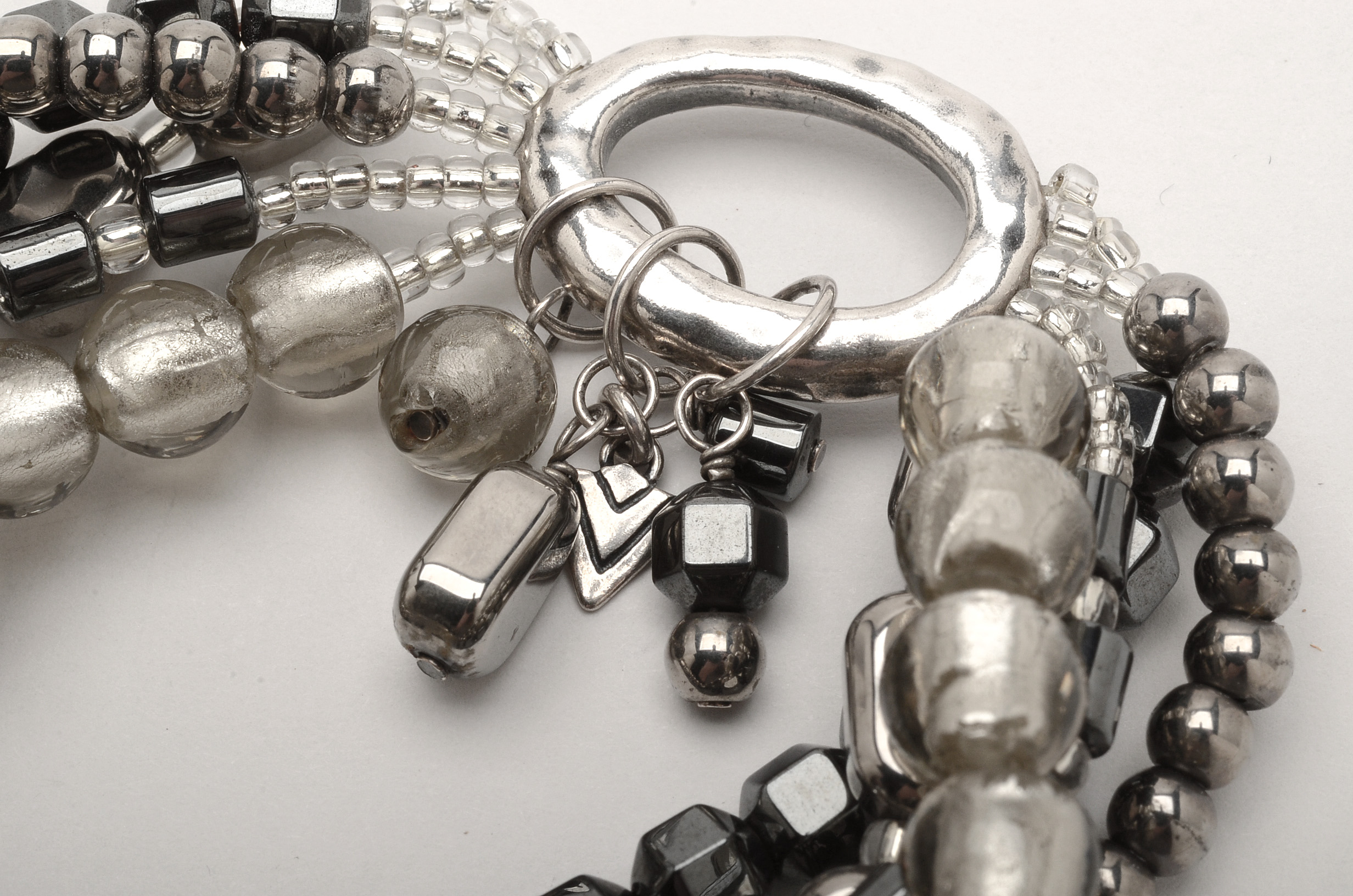 Silpada Designs Sterling, Hematite and Glass Beaded Bracelet