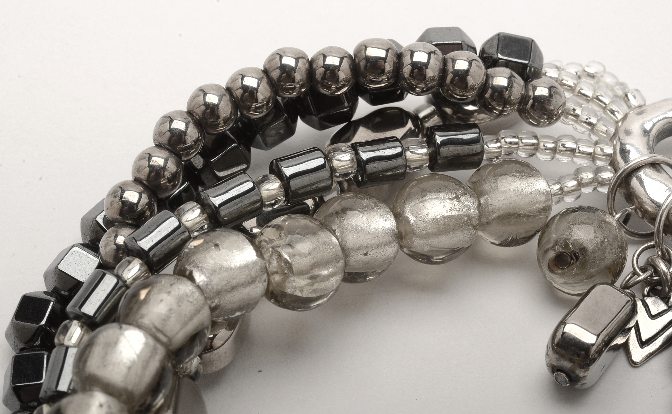 Silpada Designs Sterling, Hematite and Glass Beaded Bracelet