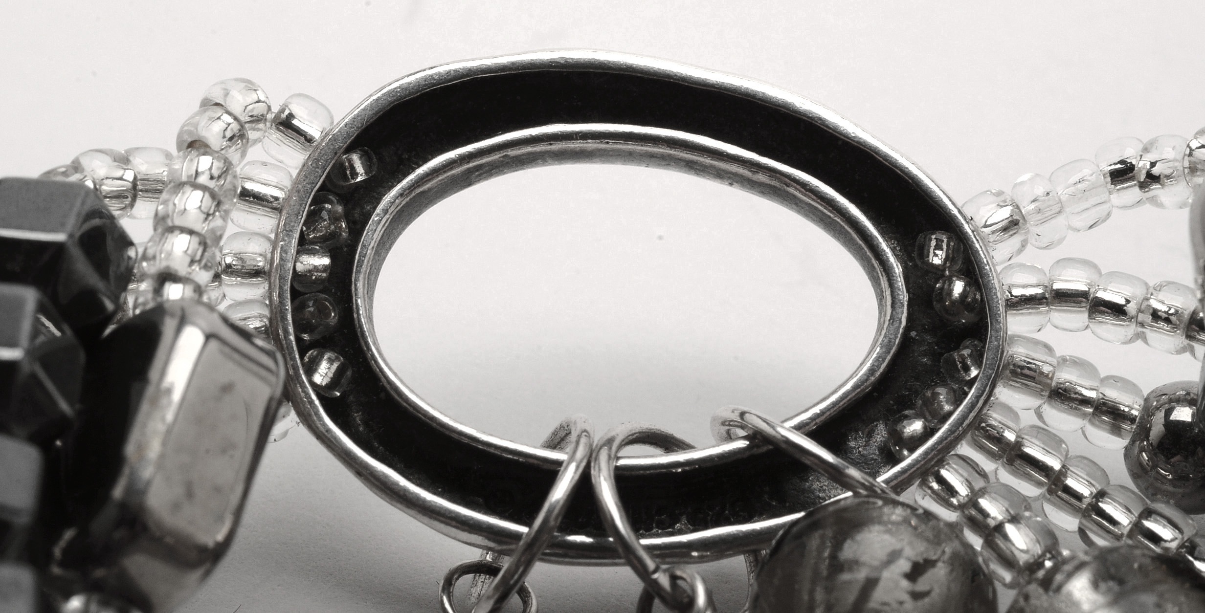 Silpada Designs Sterling, Hematite and Glass Beaded Bracelet