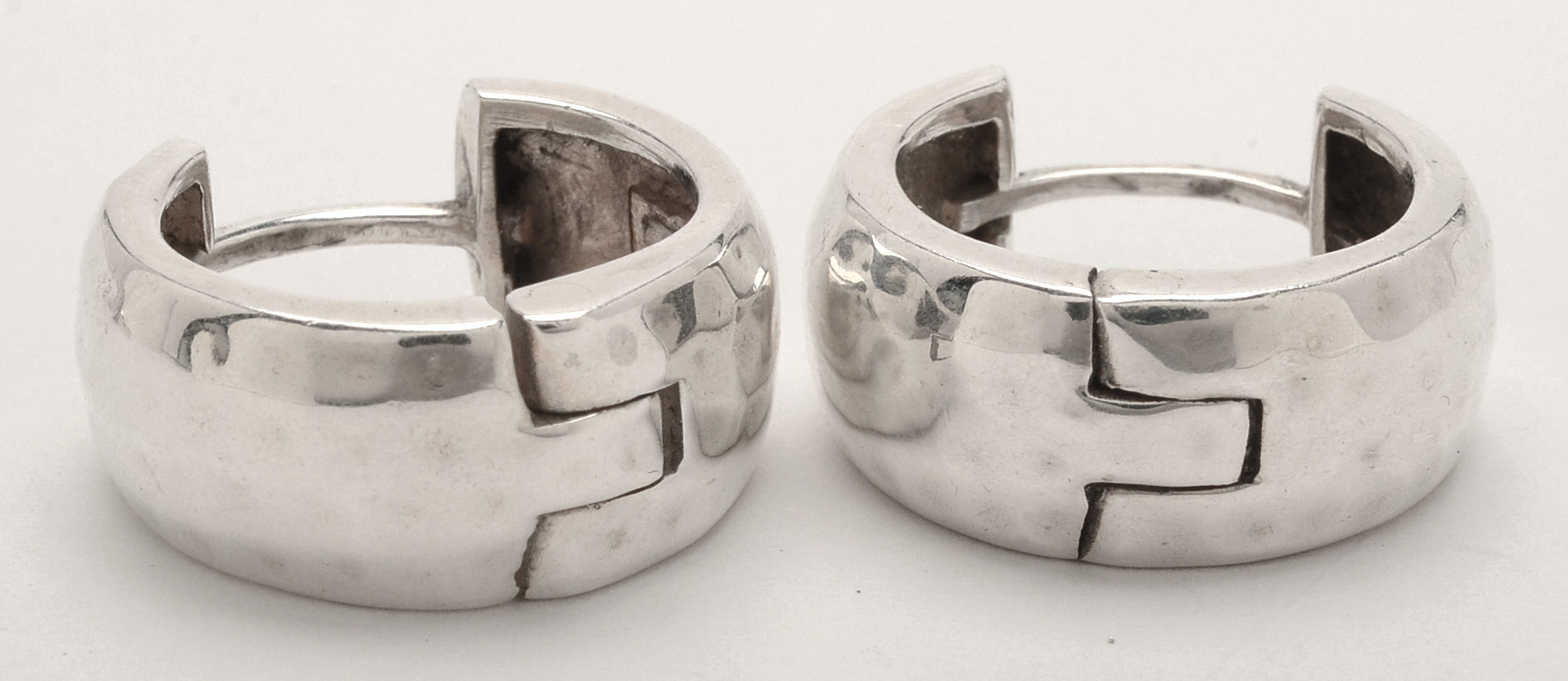 Silpada Designs Sterling Silver Hammered Huggie Earrings and Ring