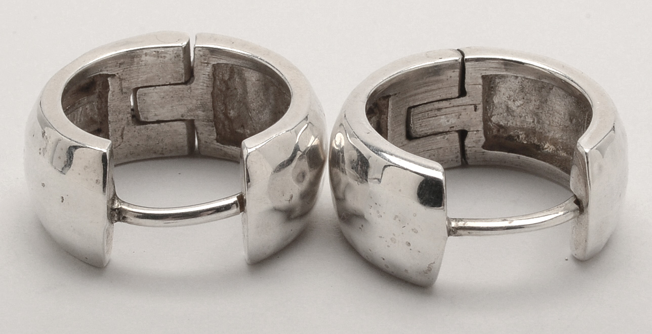 Silpada Designs Sterling Silver Hammered Huggie Earrings and Ring