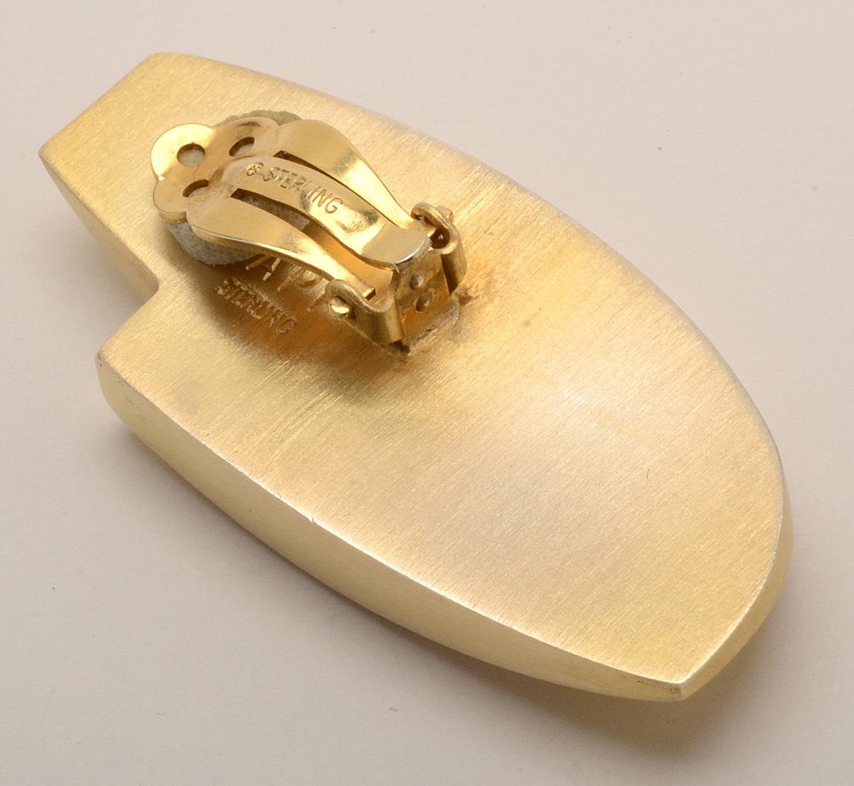 Tony Papp Sterling Silver Modern Clip-On Earrings in Gold Wash