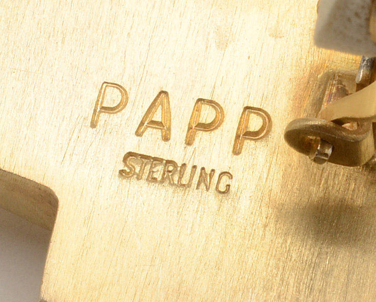 Tony Papp Sterling Silver Modern Clip-On Earrings in Gold Wash