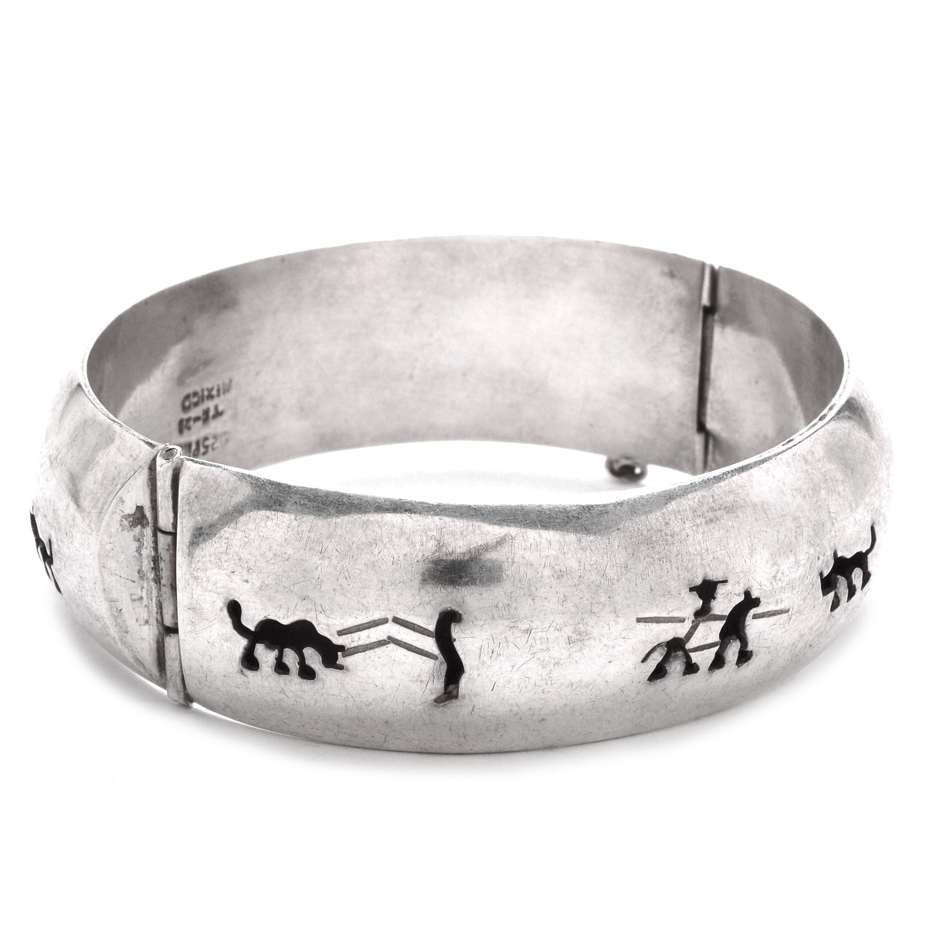 Vintage Taxco Mexico Sterling Silver Storyteller Bracelet