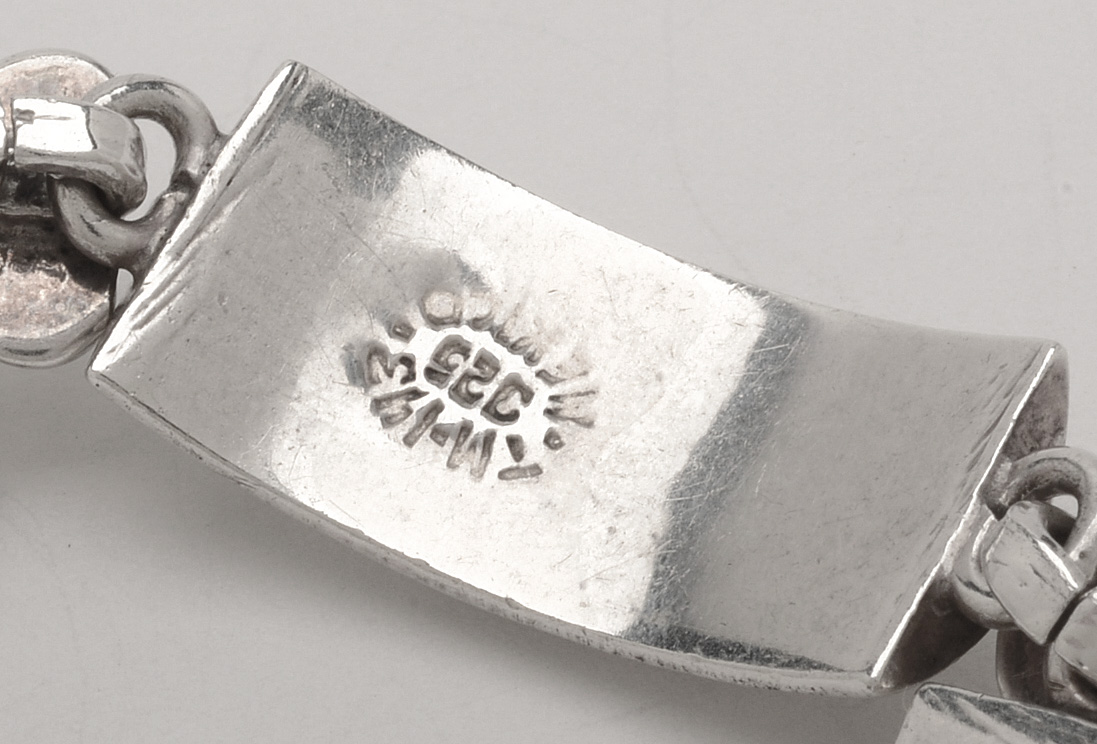 Vintage Taxco Mexico Sterling Silver Shadowbox Link Bracelet