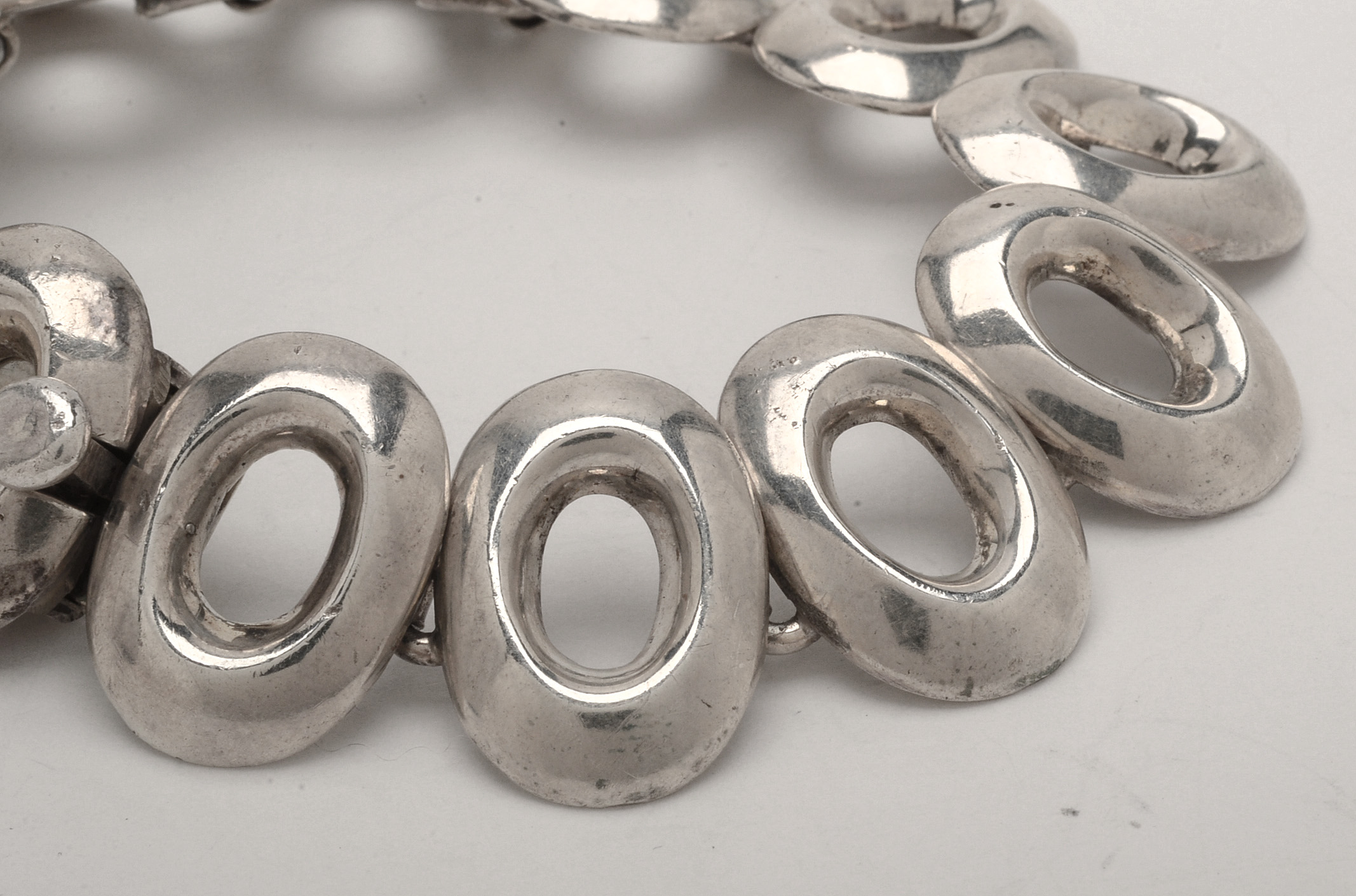 Vintage Modern Taxco Mexico Sterling Silver Link Bracelet