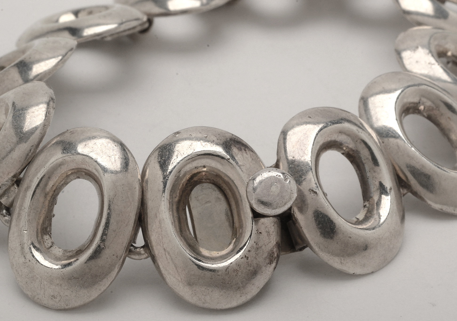 Vintage Modern Taxco Mexico Sterling Silver Link Bracelet