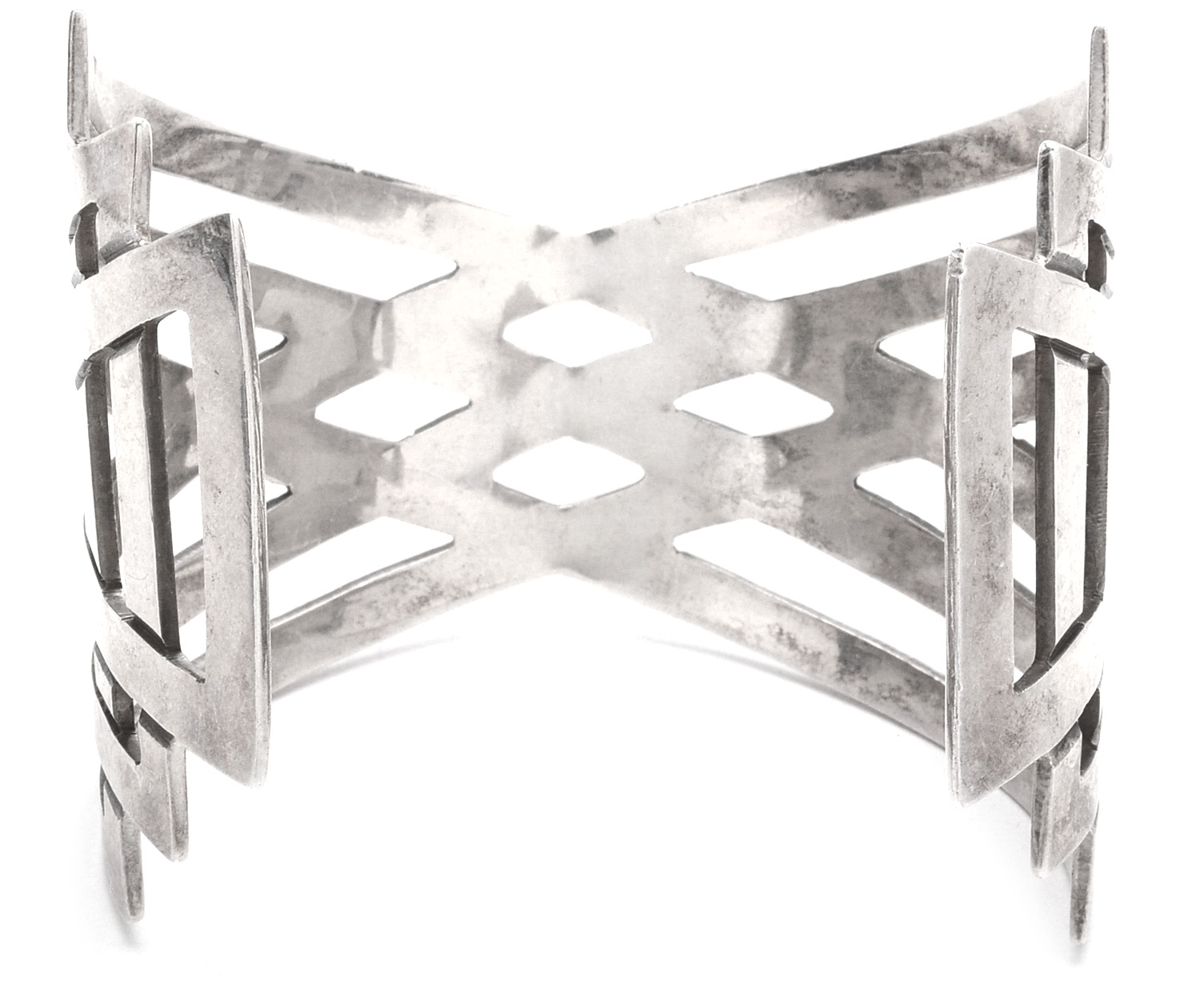 Vintage Mexican Sterling Silver Openwork Cuff Bracelet