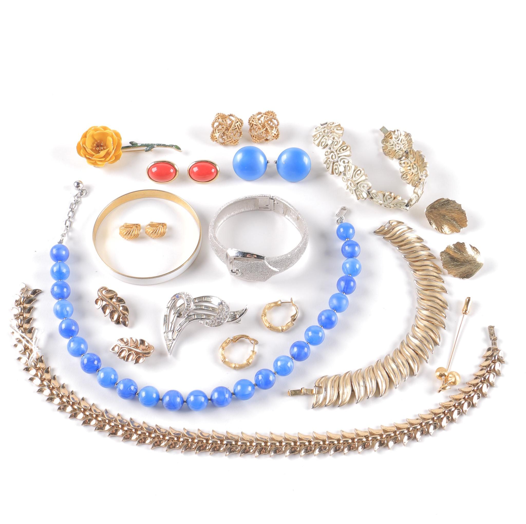 Vintage Costume Jewelry Including Trifari