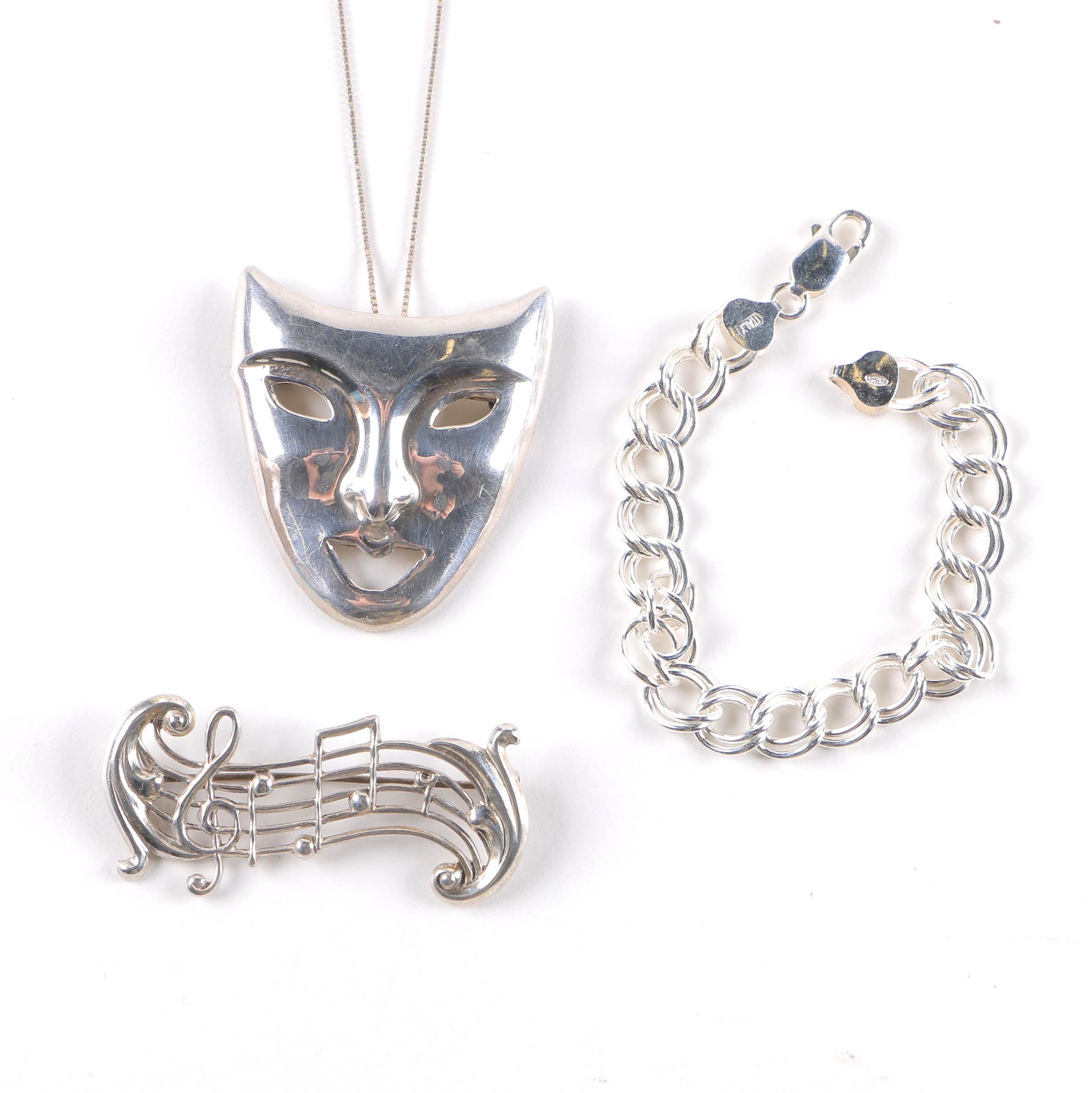 Sterling Silver Jewelry Including Convertible Pendant