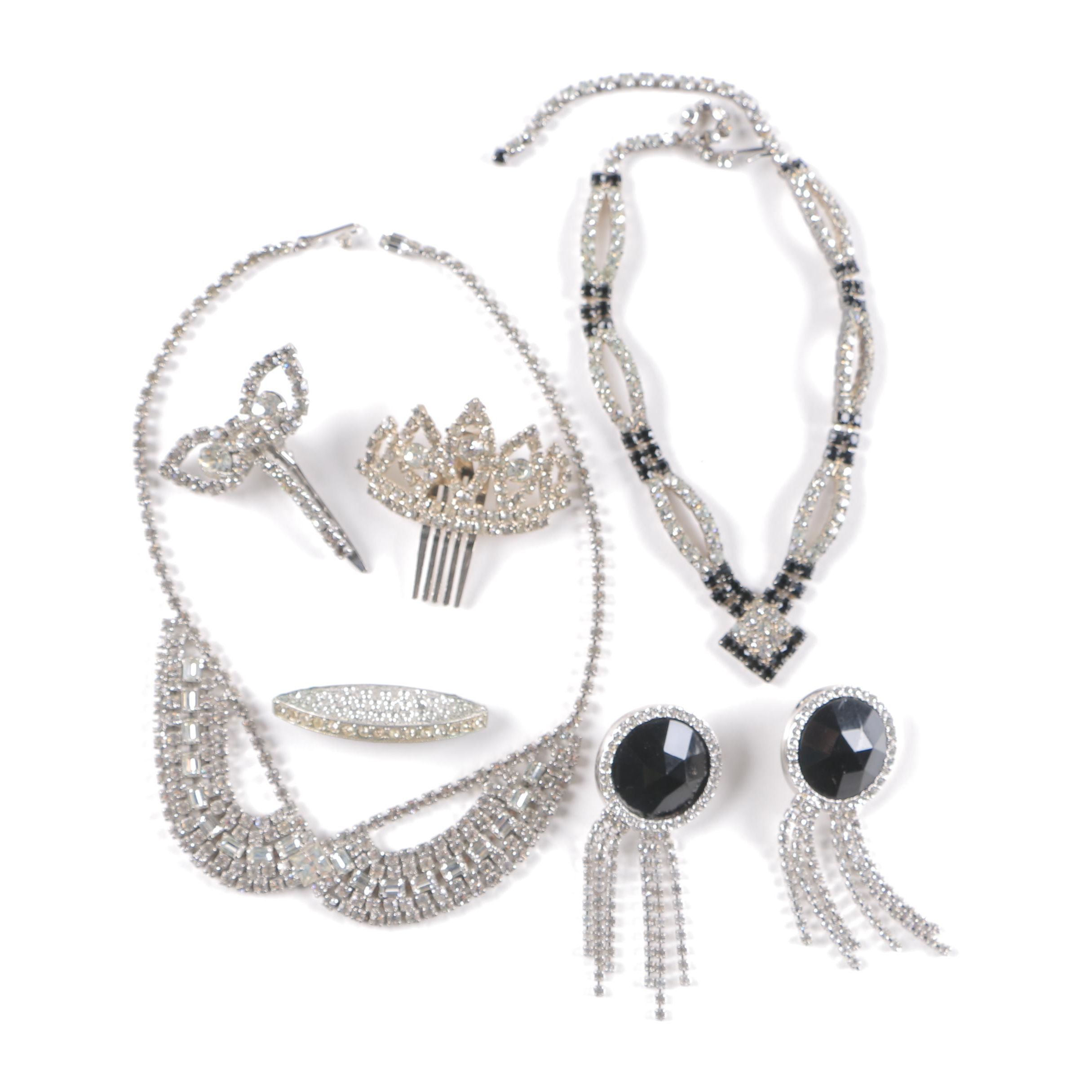 Vintage Rhinestone Costume Jewelry Including Weiss