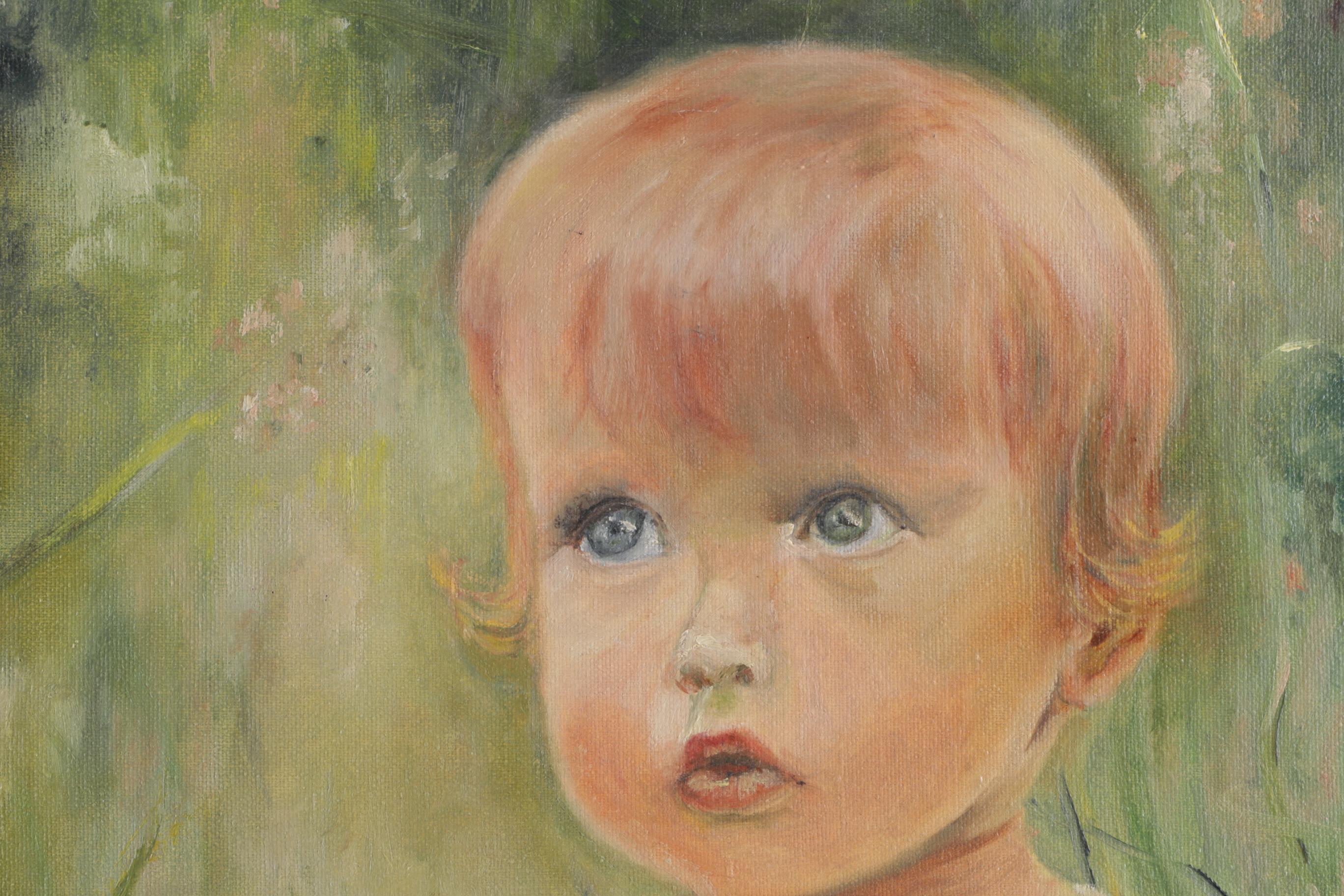 Shirley Schwartz Oil Painting on Canvas of Child