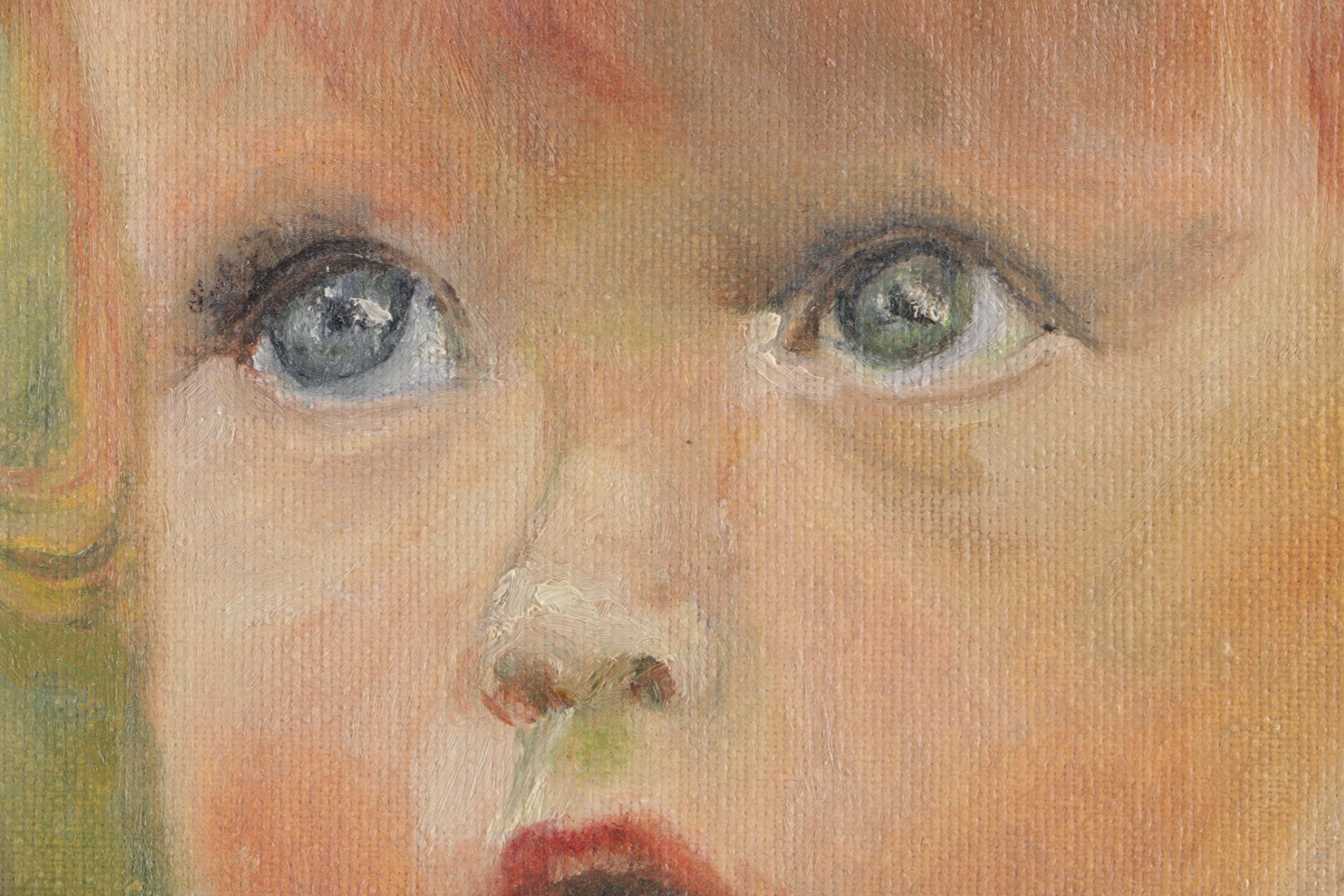 Shirley Schwartz Oil Painting on Canvas of Child