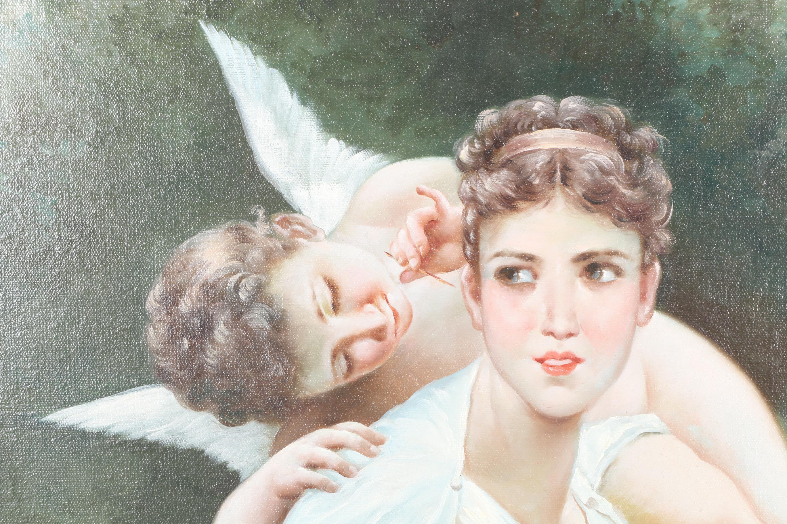 L. Mason Oil on Canvas Painting of Study After Philippe de Champaigne