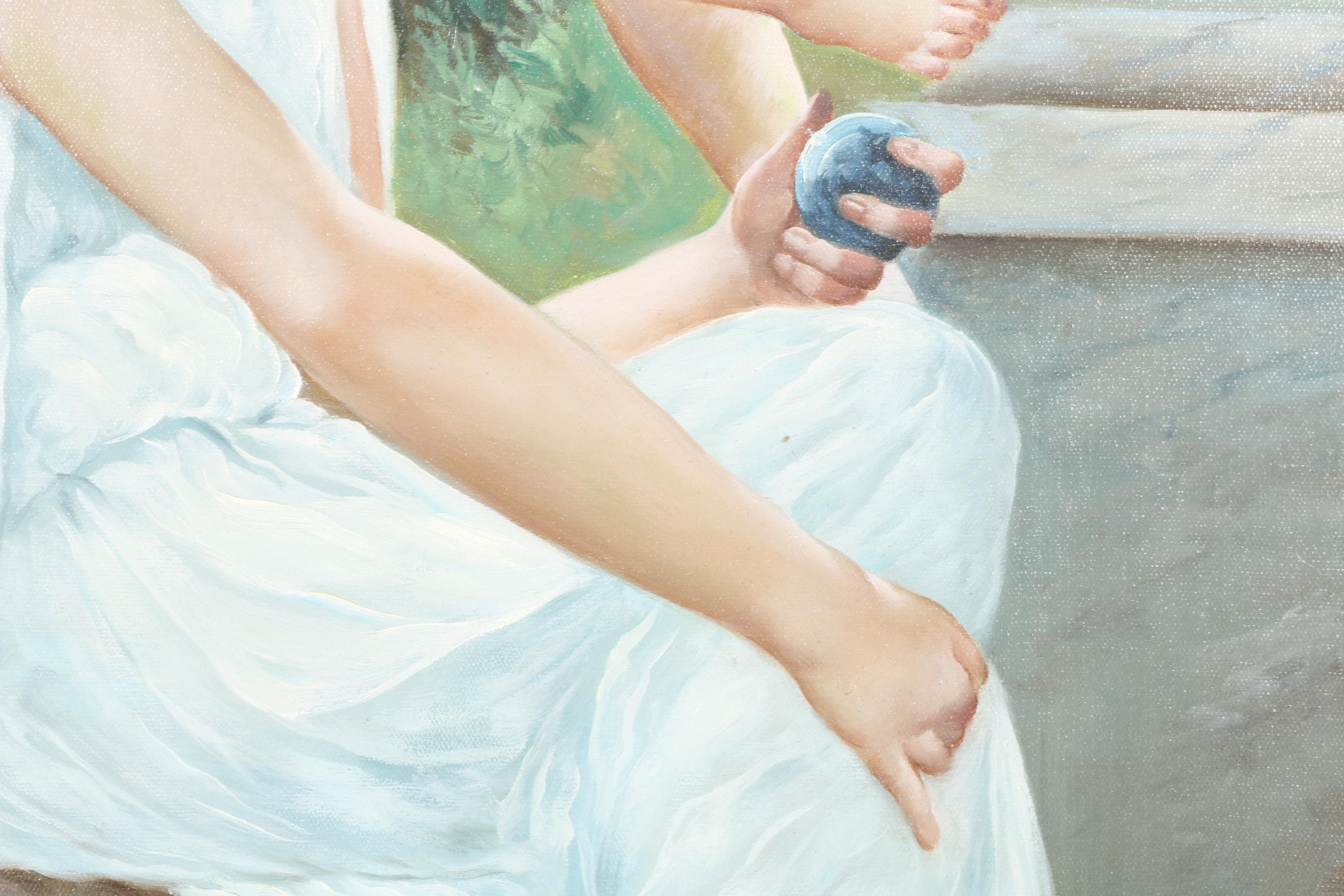 L. Mason Oil on Canvas Painting of Study After Philippe de Champaigne