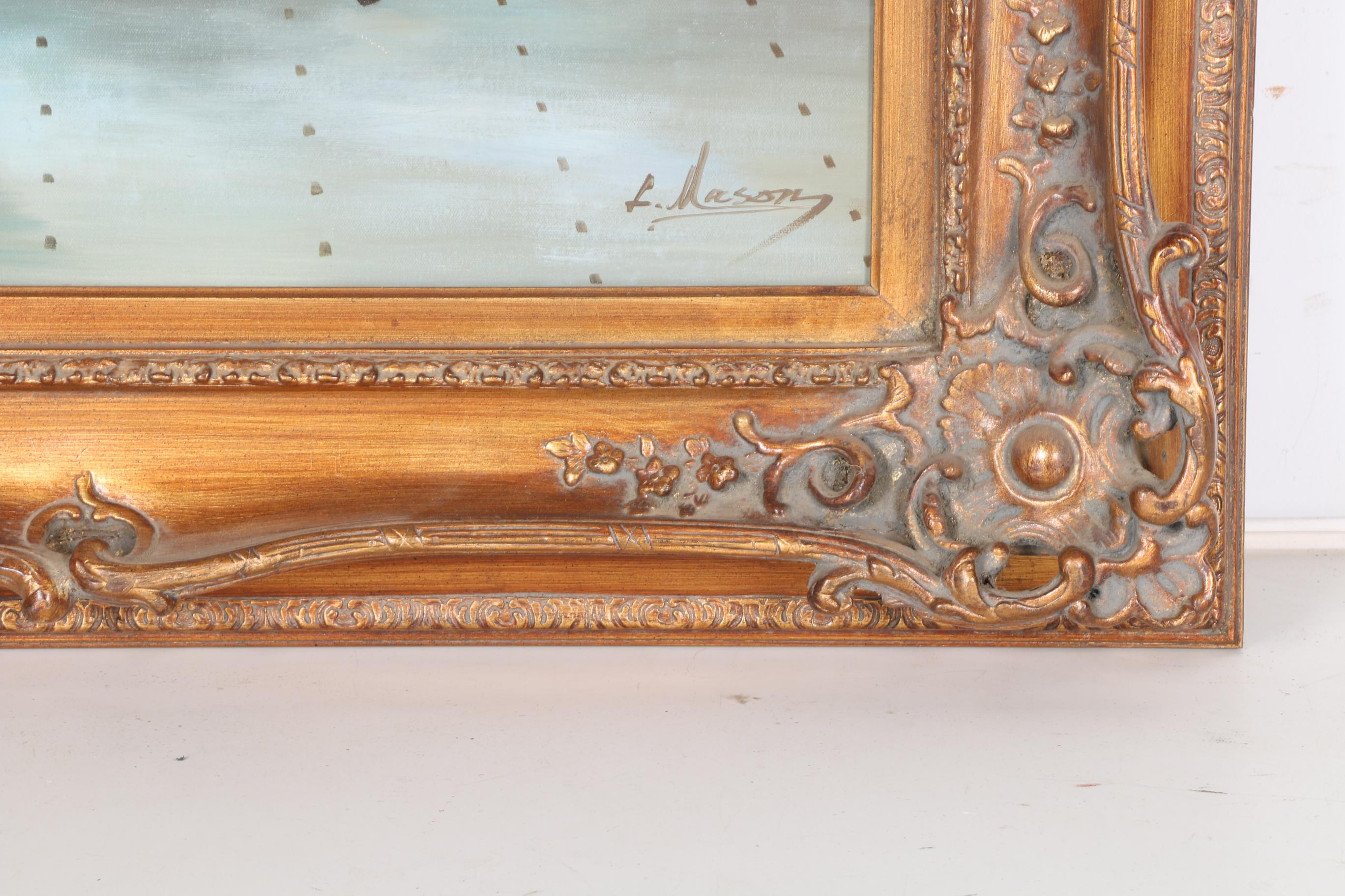 L. Mason Oil on Canvas Painting of Study After Philippe de Champaigne