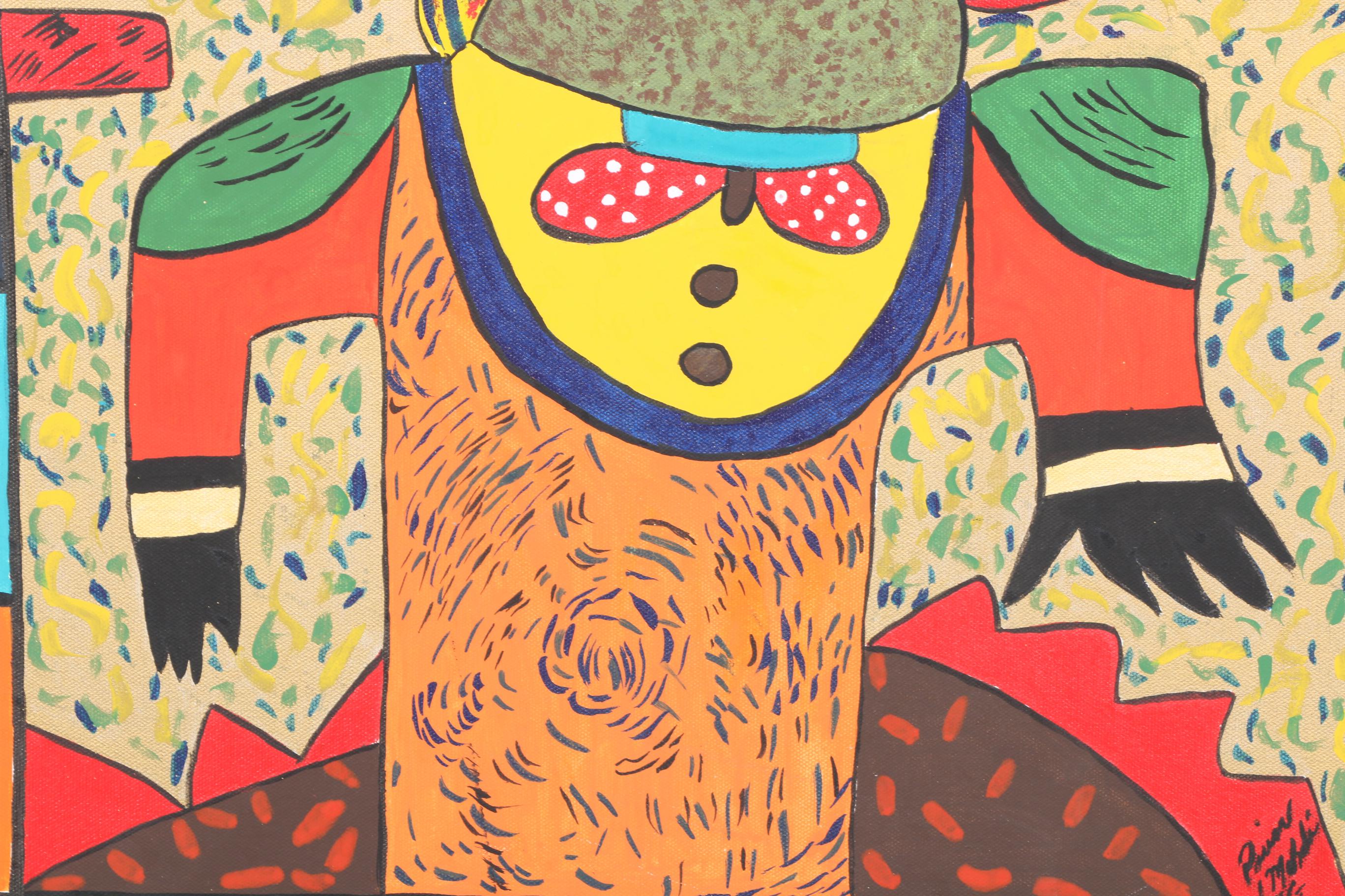 Modern Art Oil Painting on Canvas With Decorative Edges