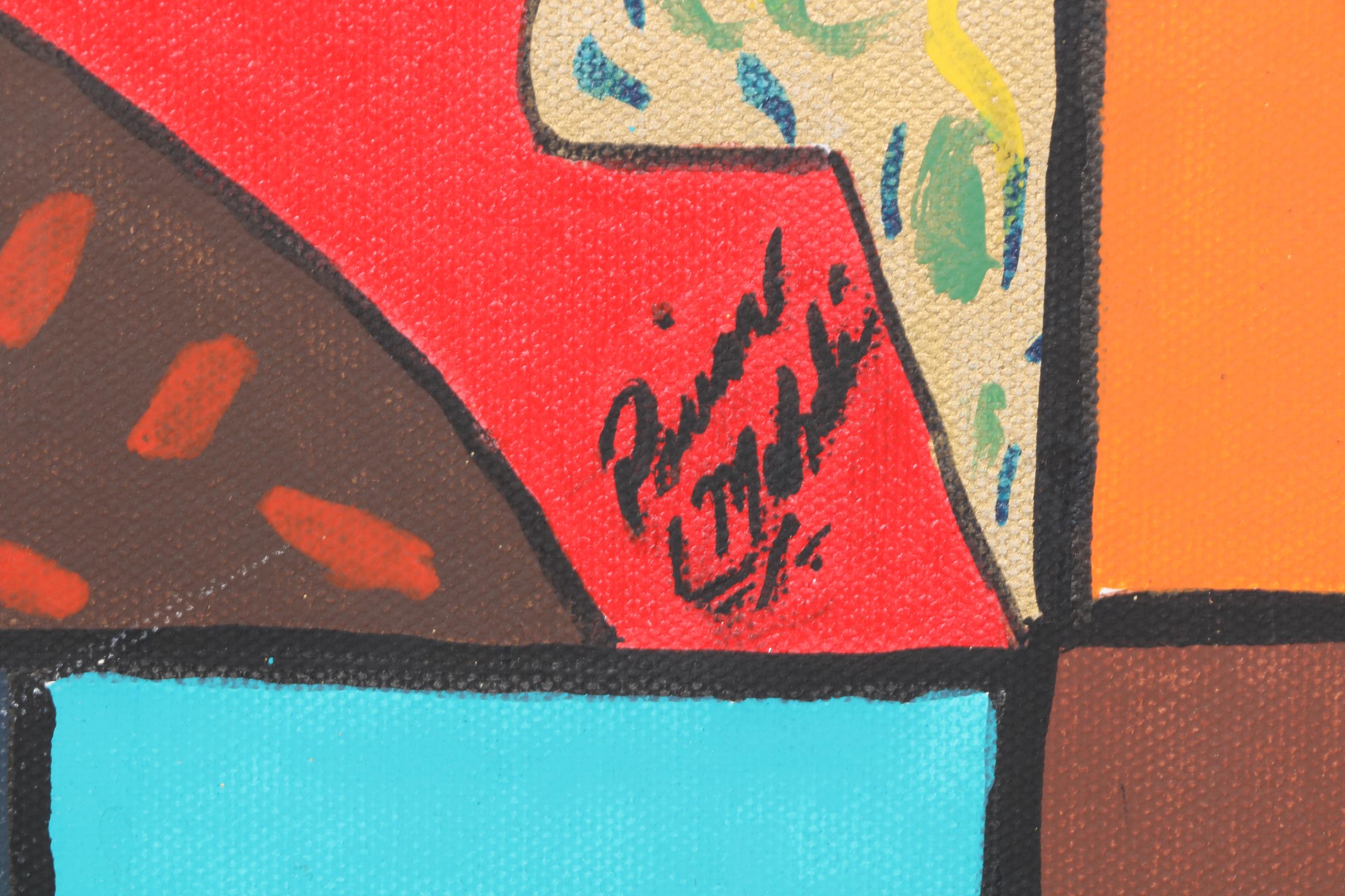 Modern Art Oil Painting on Canvas With Decorative Edges