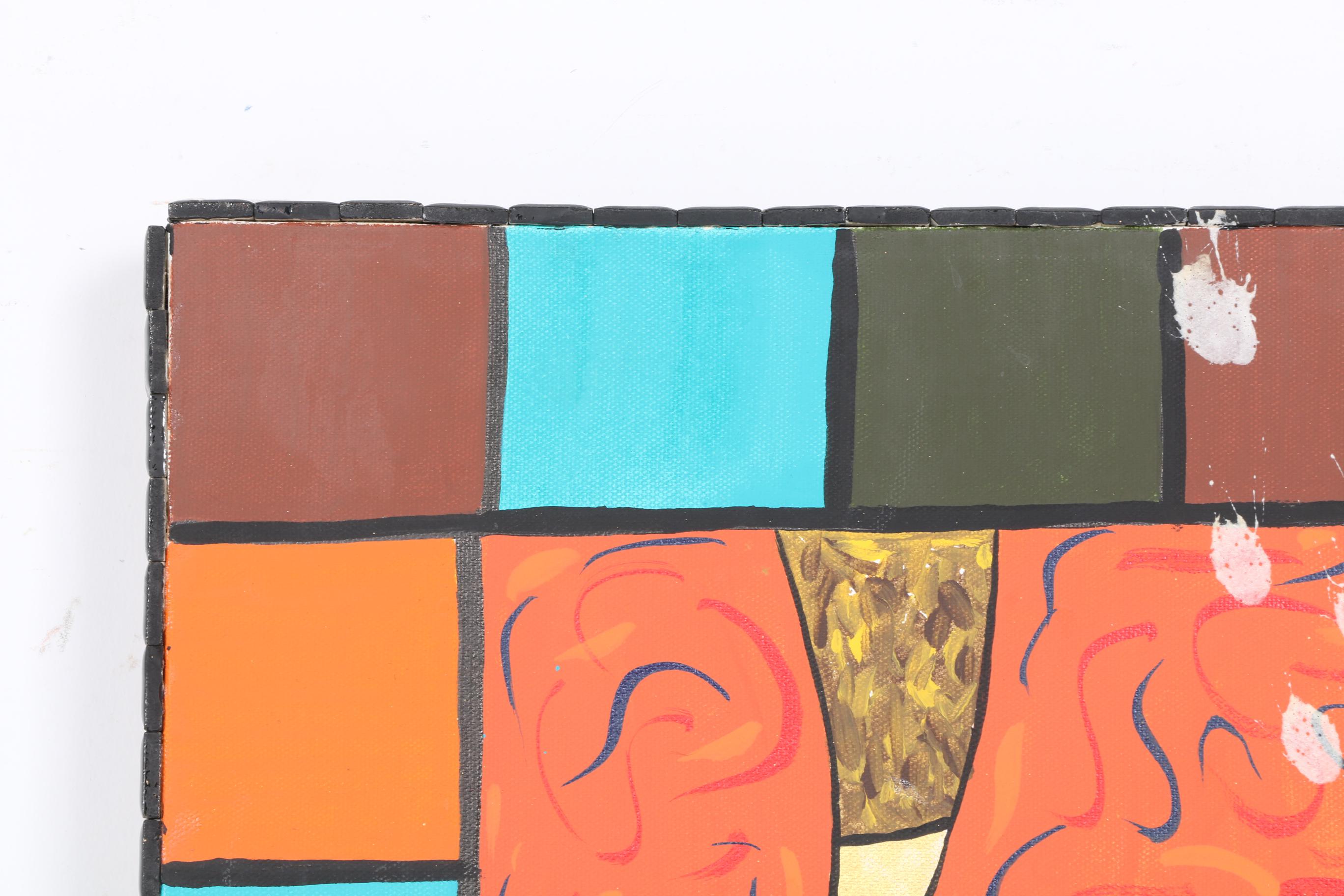 Modern Art Oil Painting on Canvas With Decorative Edges