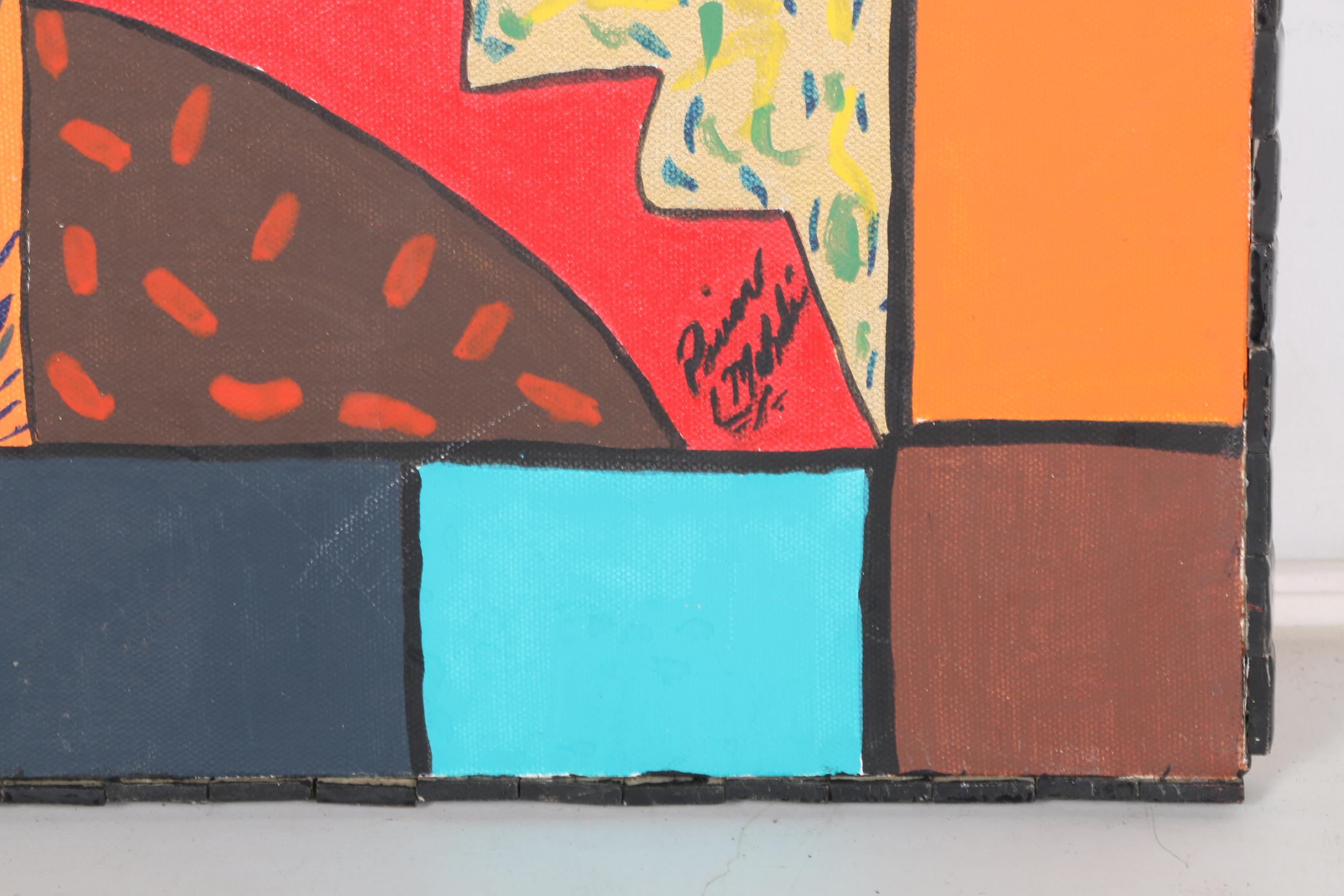 Modern Art Oil Painting on Canvas With Decorative Edges