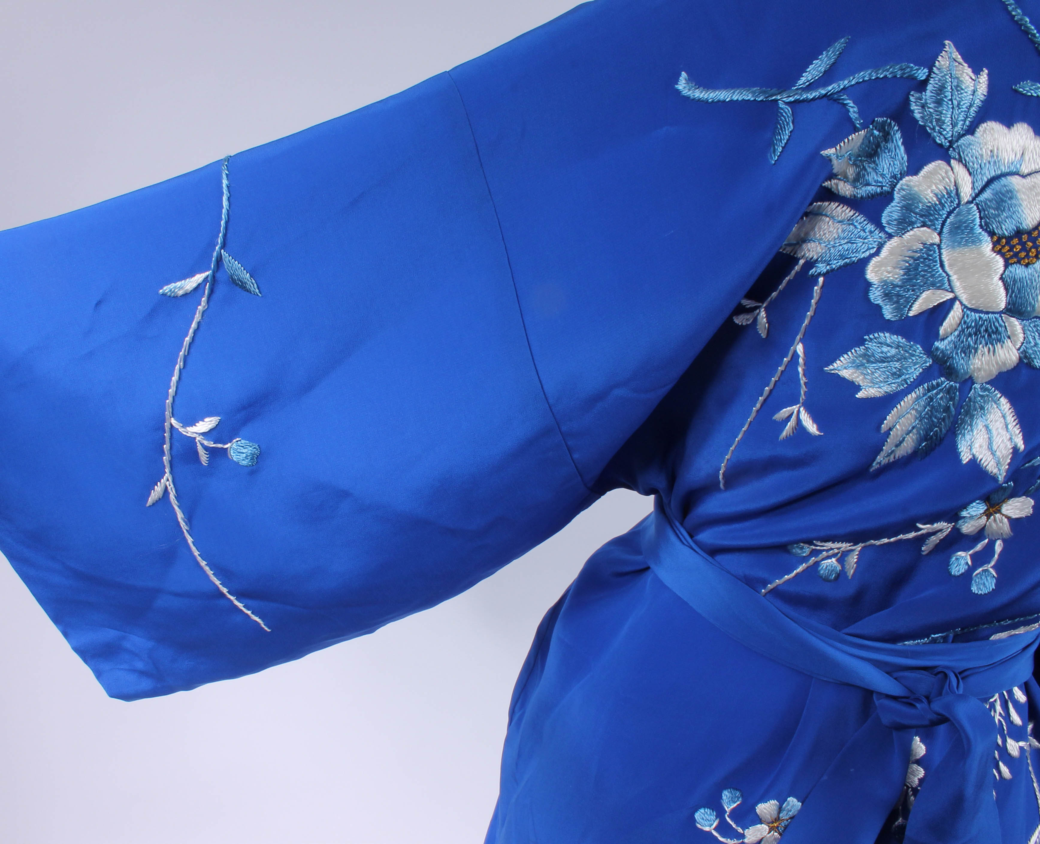 Pair of Japanese Embroidered Kimono-Style Robes