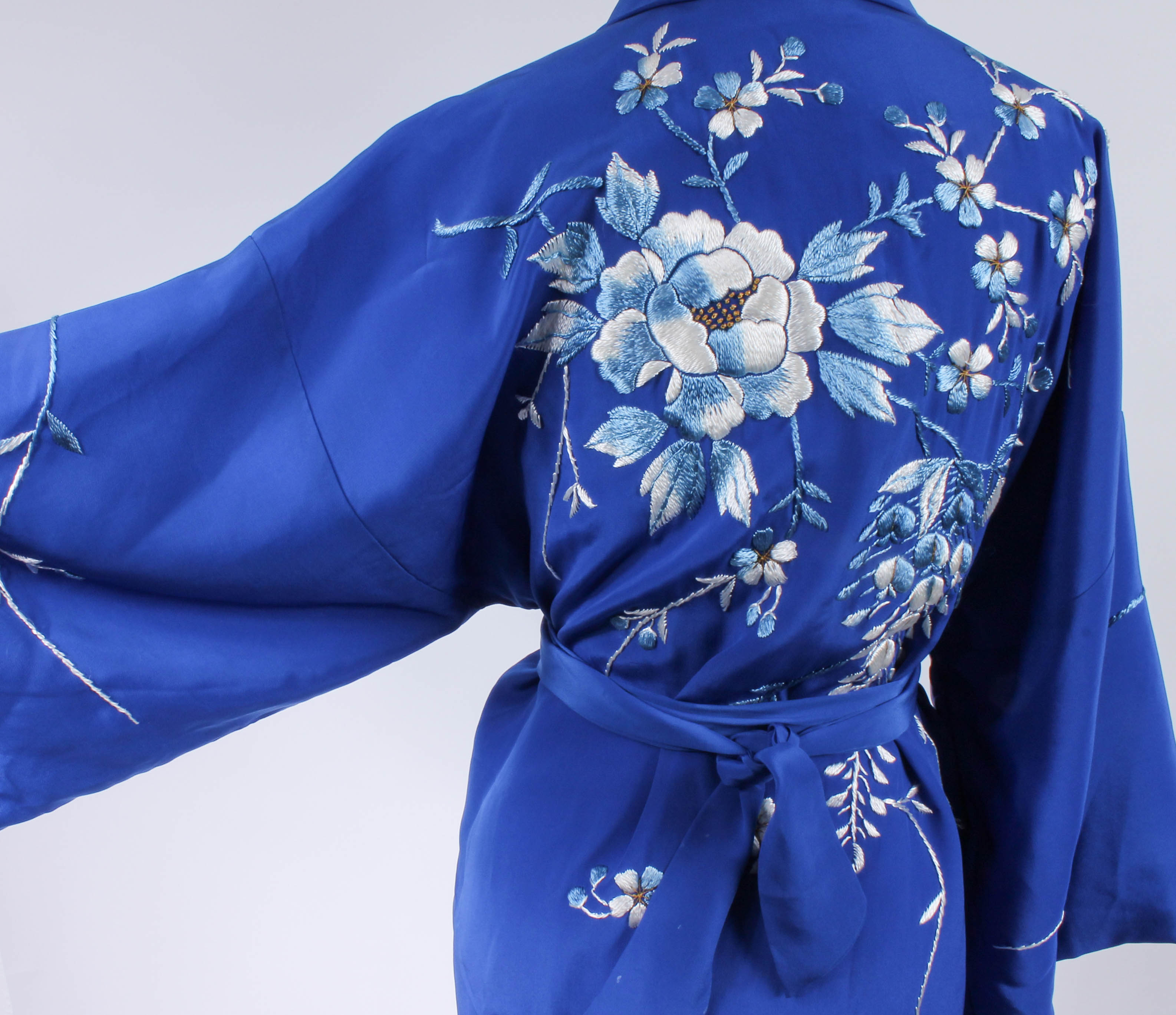 Pair of Japanese Embroidered Kimono-Style Robes
