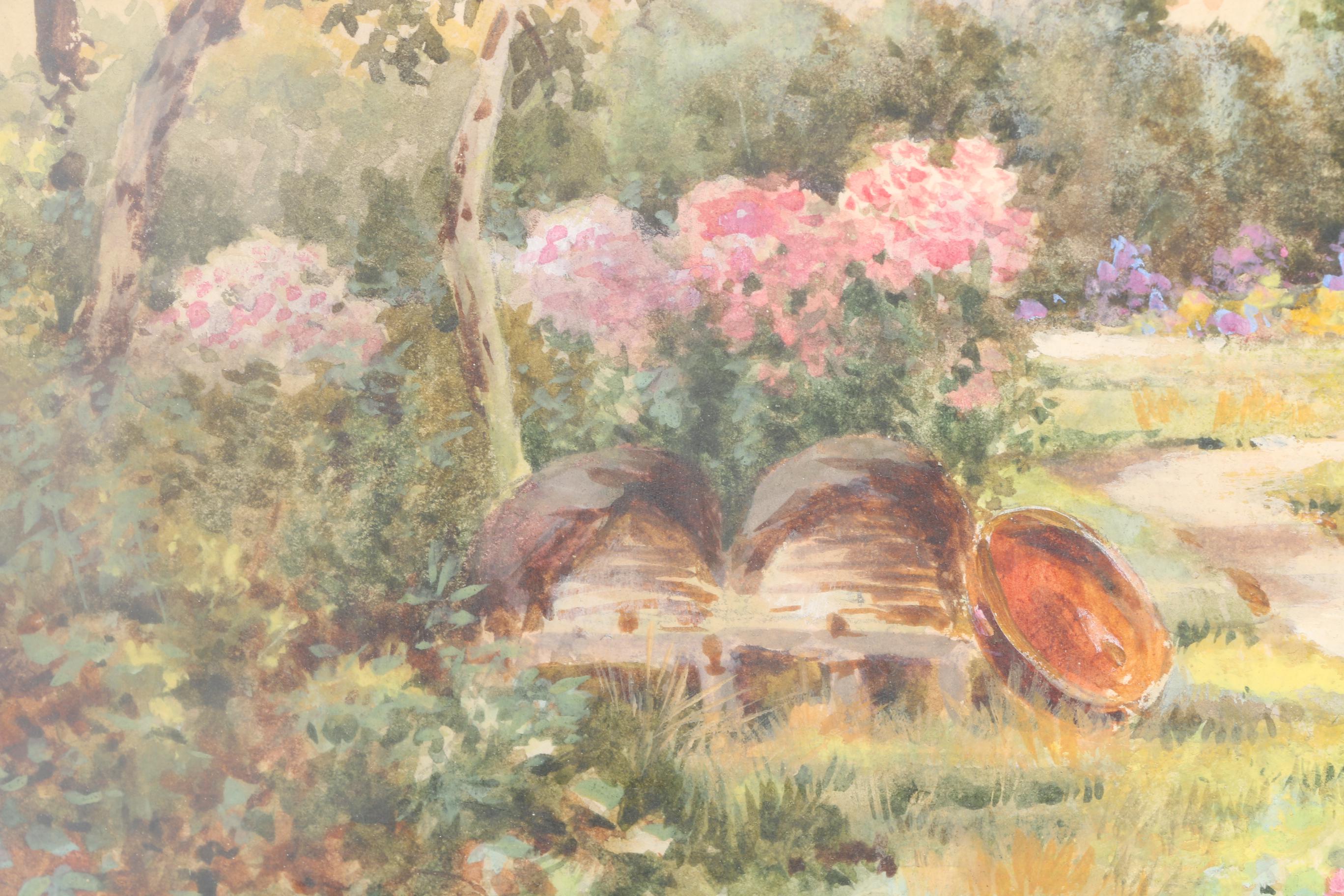 19th Century Thomas Noel Smith Gouache Painting of Landscape