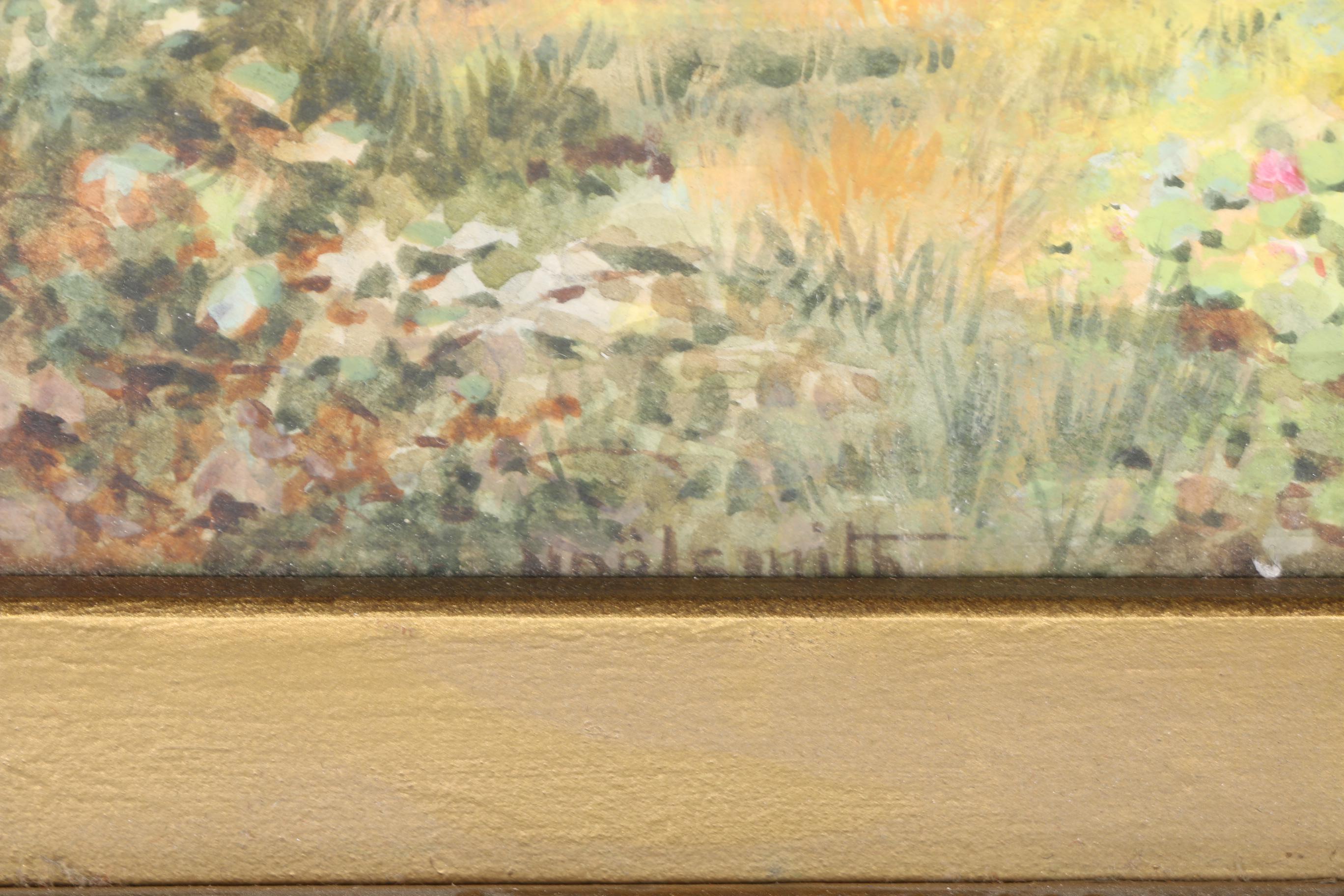 19th Century Thomas Noel Smith Gouache Painting of Landscape