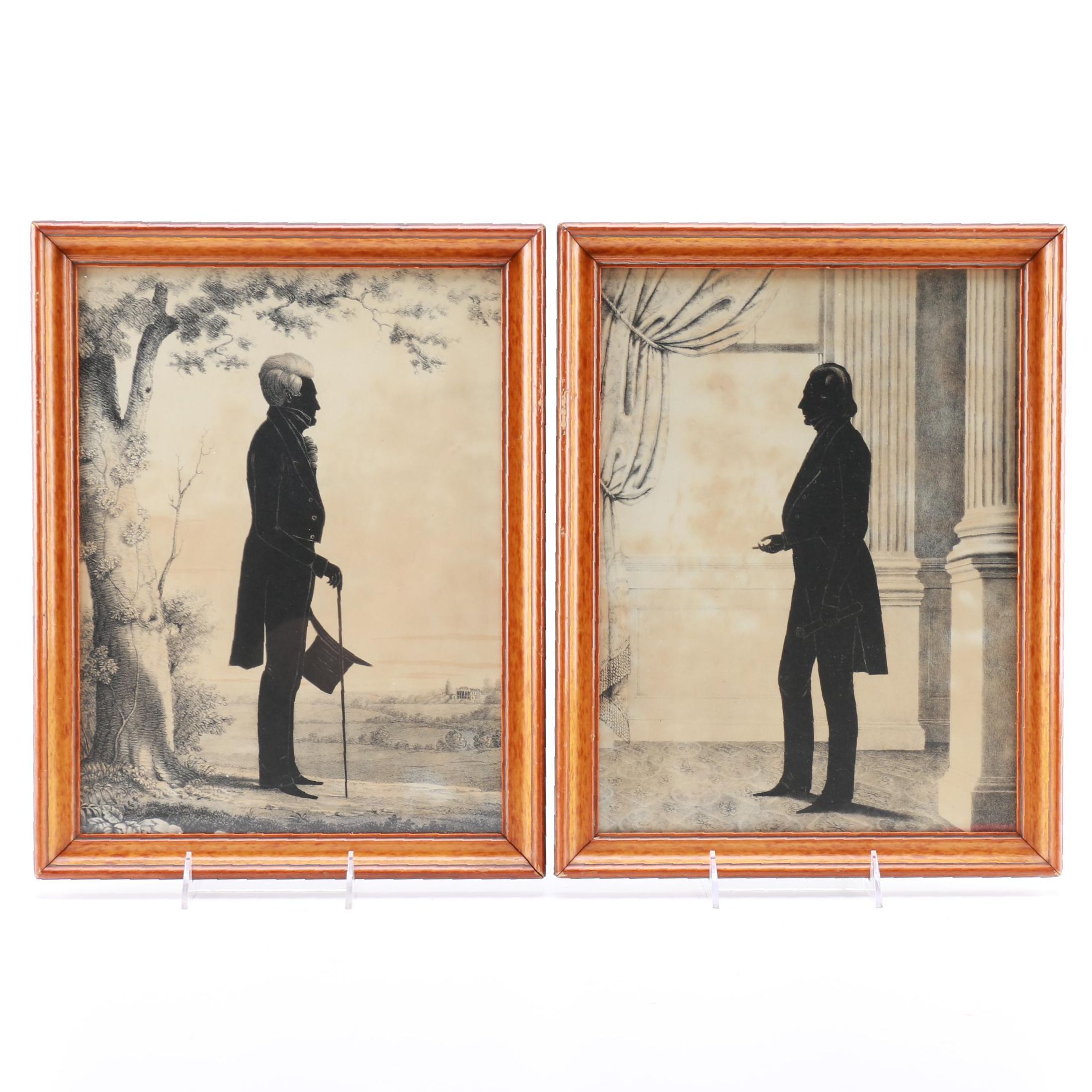 After William H. Brown Silhouette Lithographs of Andrew Jackson and Henry Clay