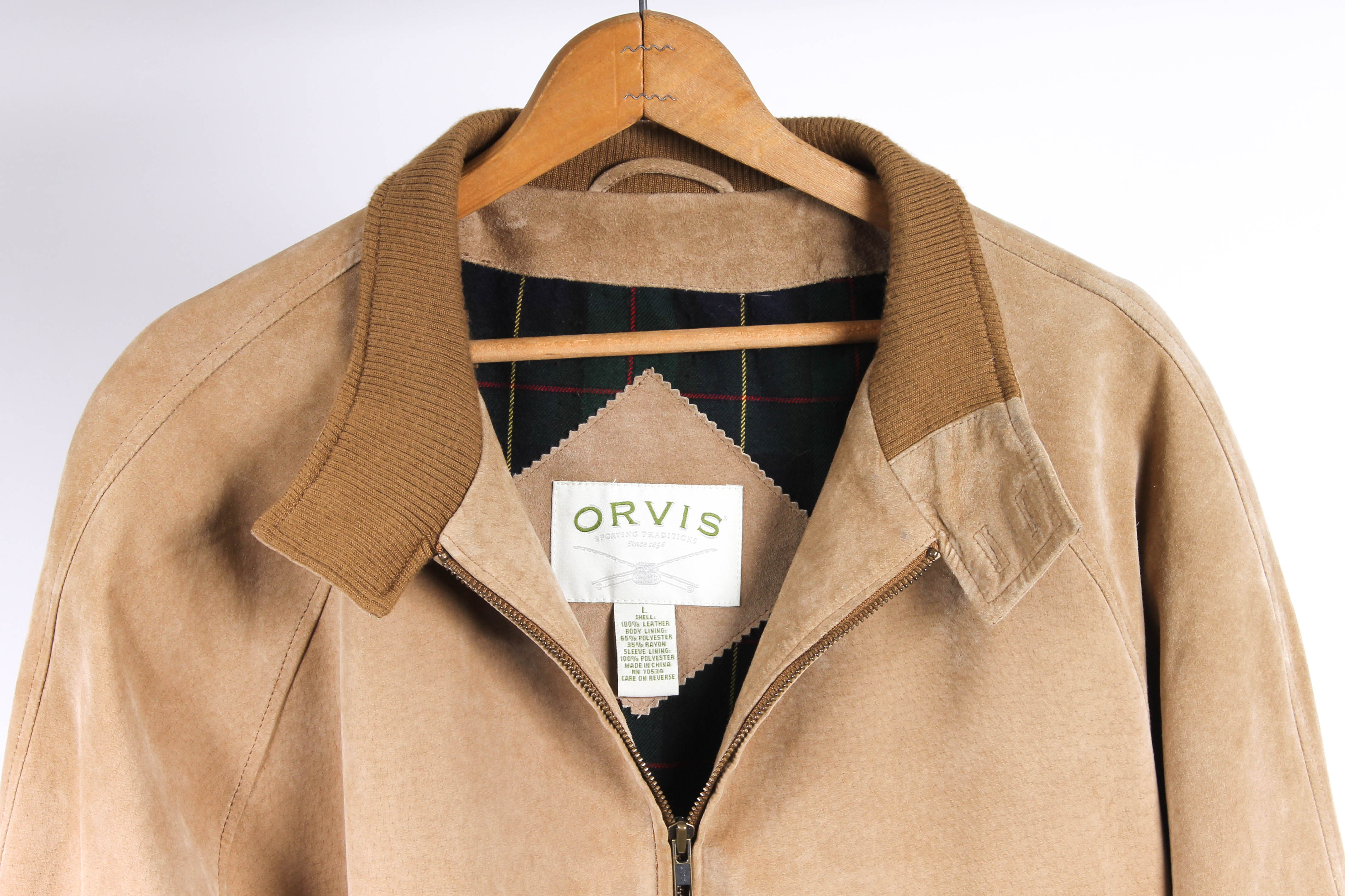Orvis Men's Tan Leather Jacket