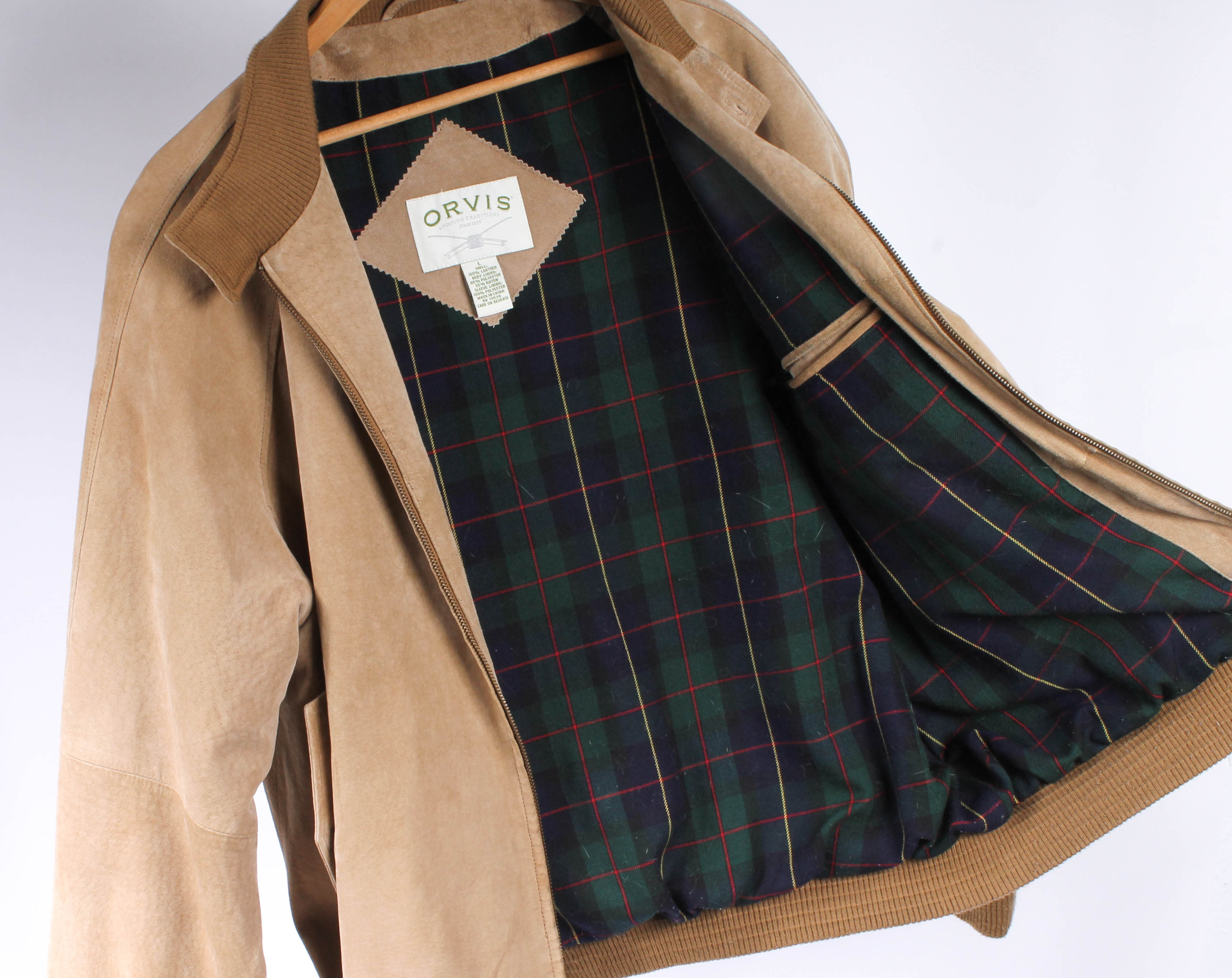 Orvis Men's Tan Leather Jacket