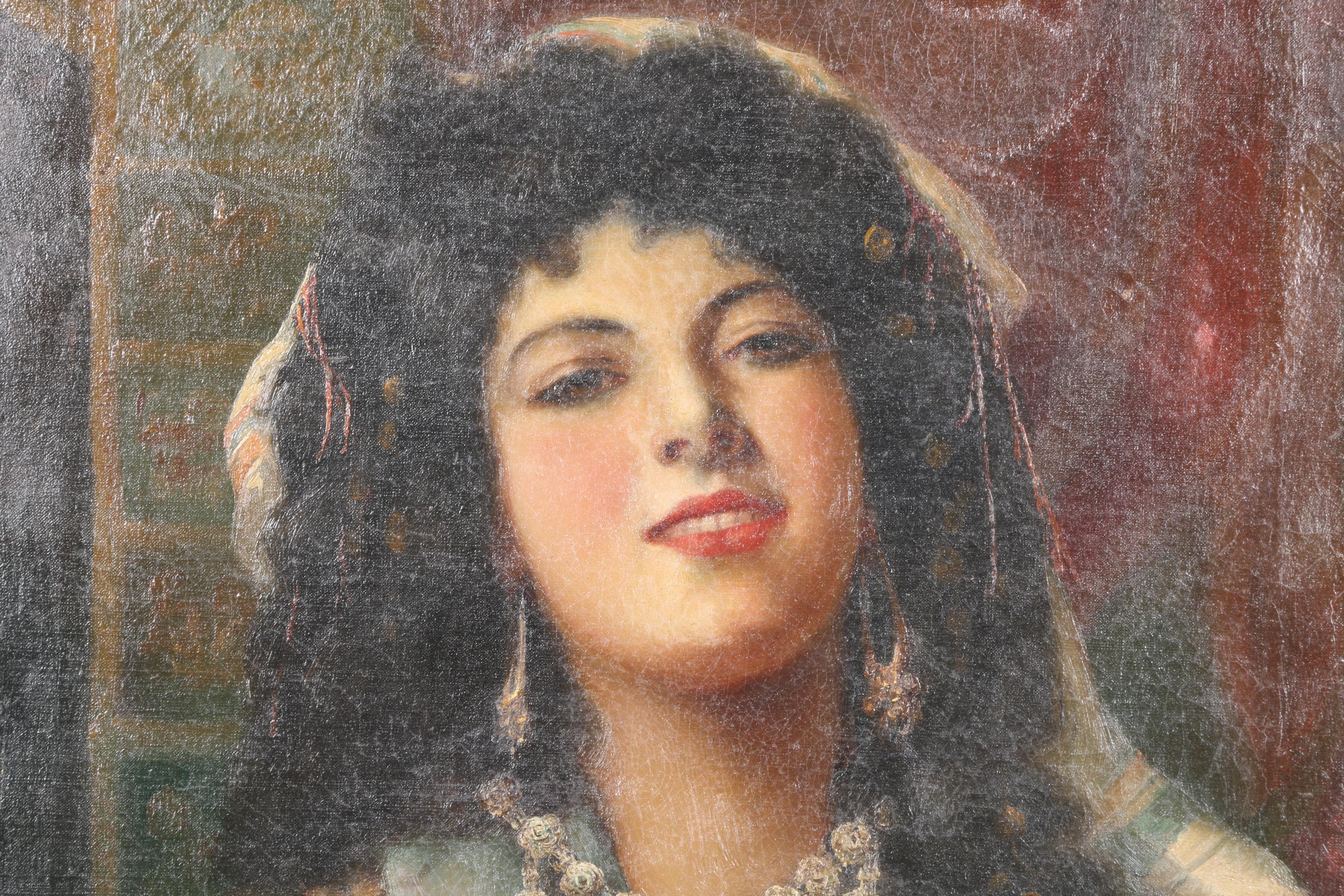 J. Palladini Roma Oil Painting on Canvas Portrait