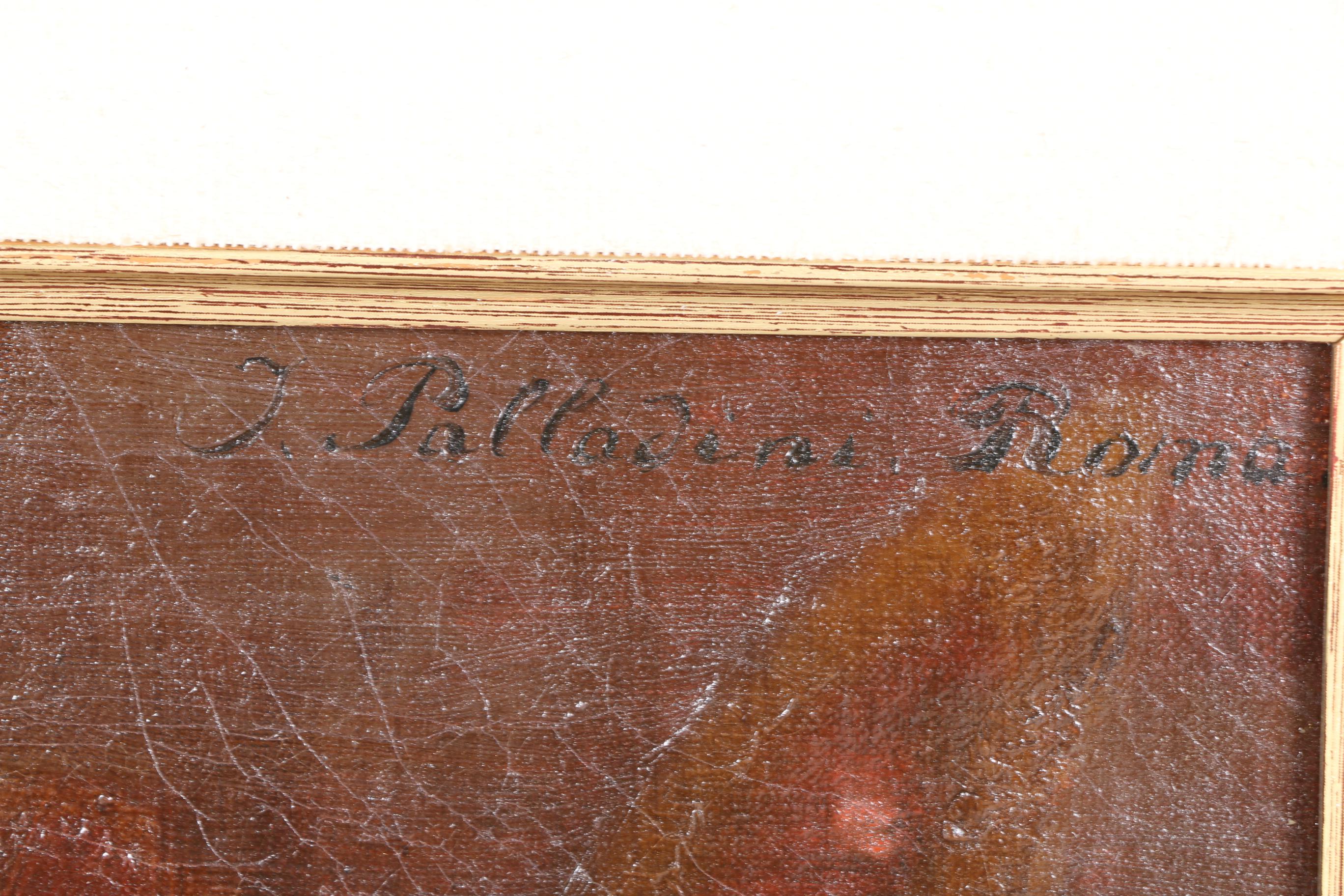 J. Palladini Roma Oil Painting on Canvas Portrait