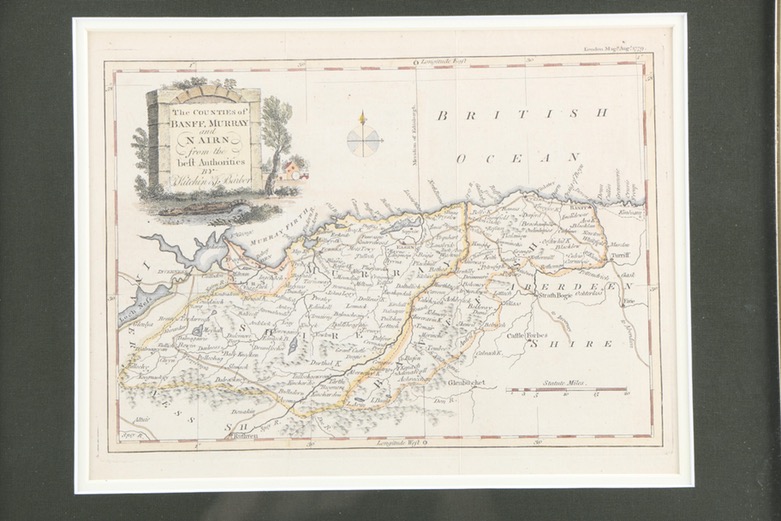 Hand-Colored Etching "The Counties of Banff, Murray and Nairn"