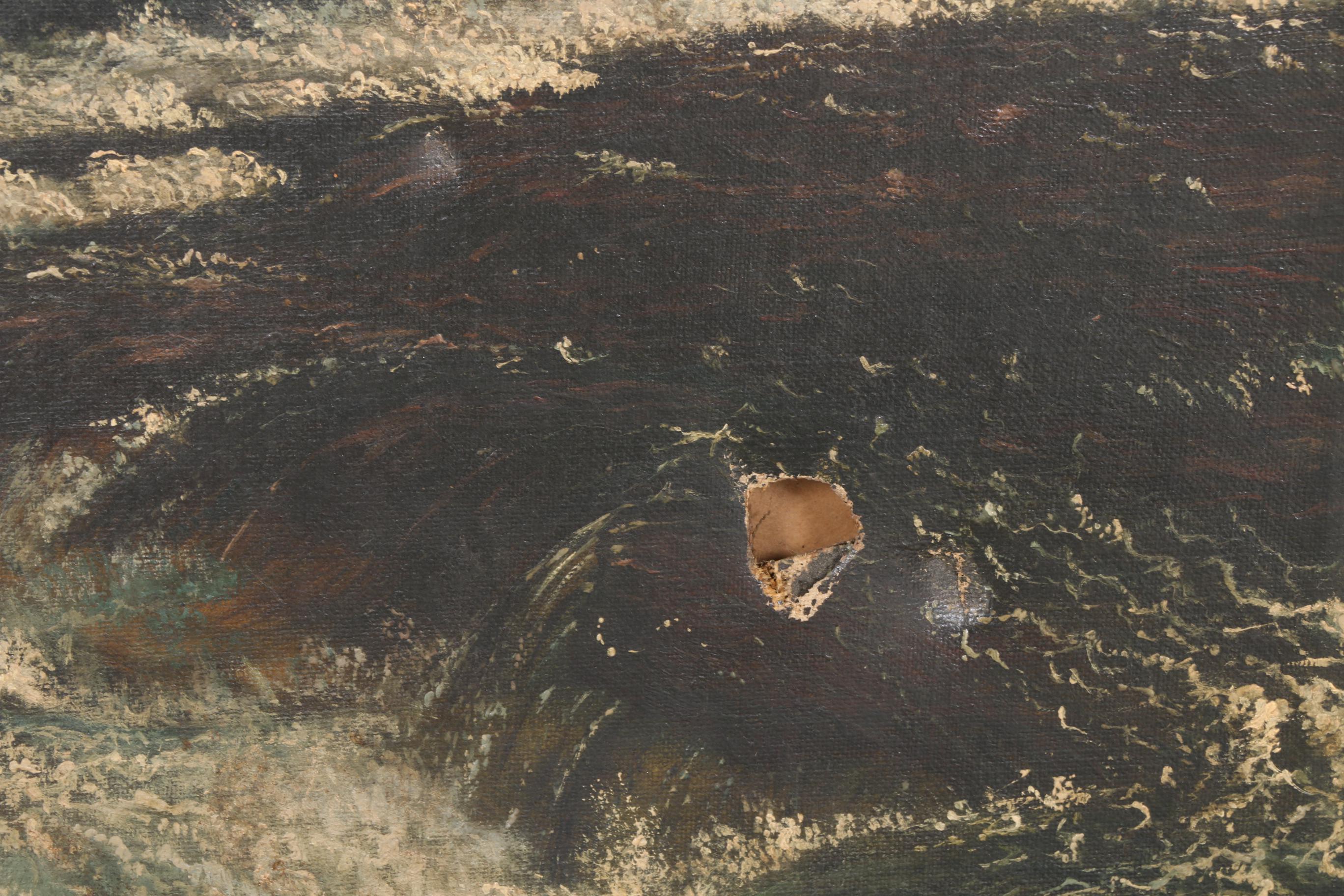 After Fredric Edwin Church Oil Painting on Canvas of "Niagra Falls"