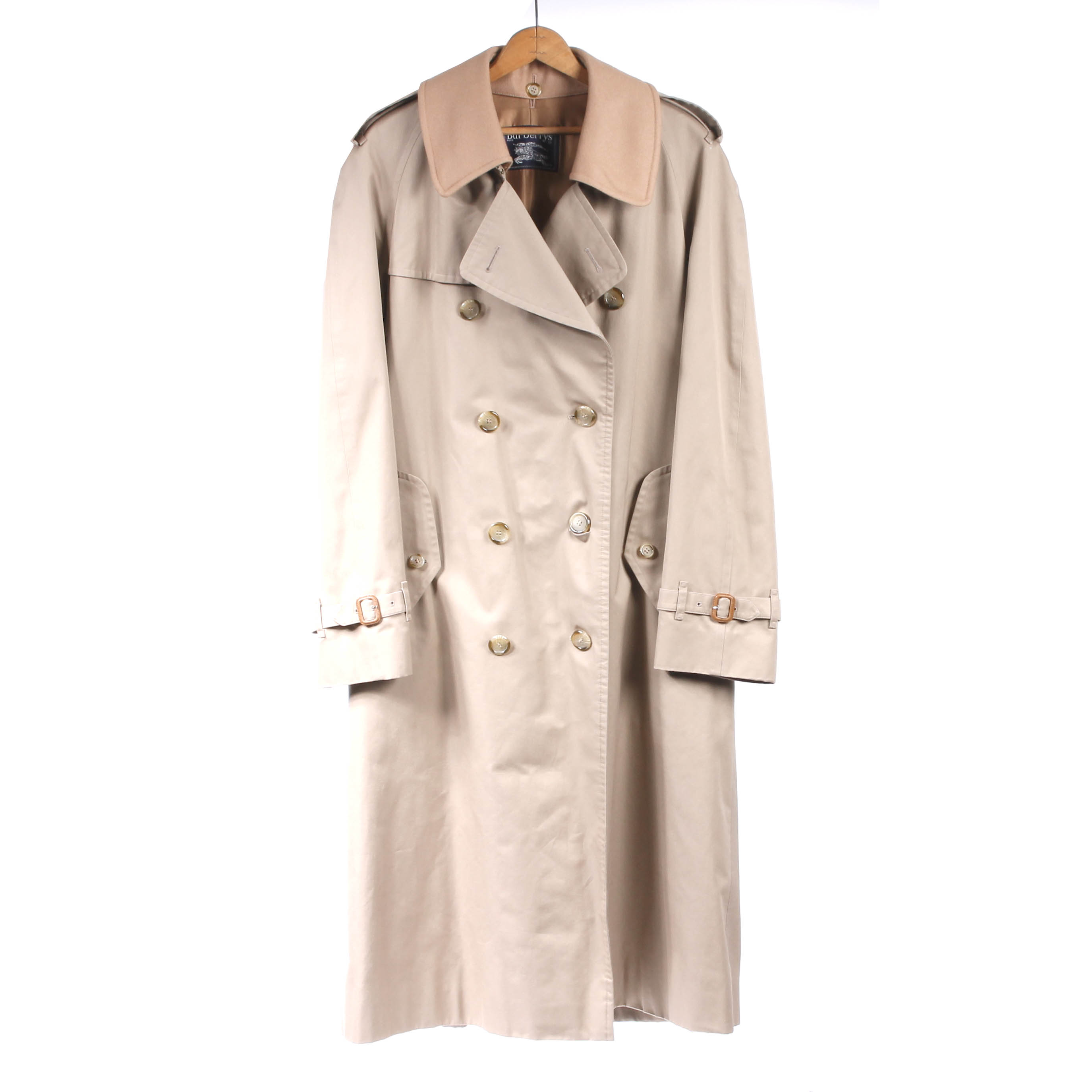 Men's Burberrys Tan Twill Wool Overcoat