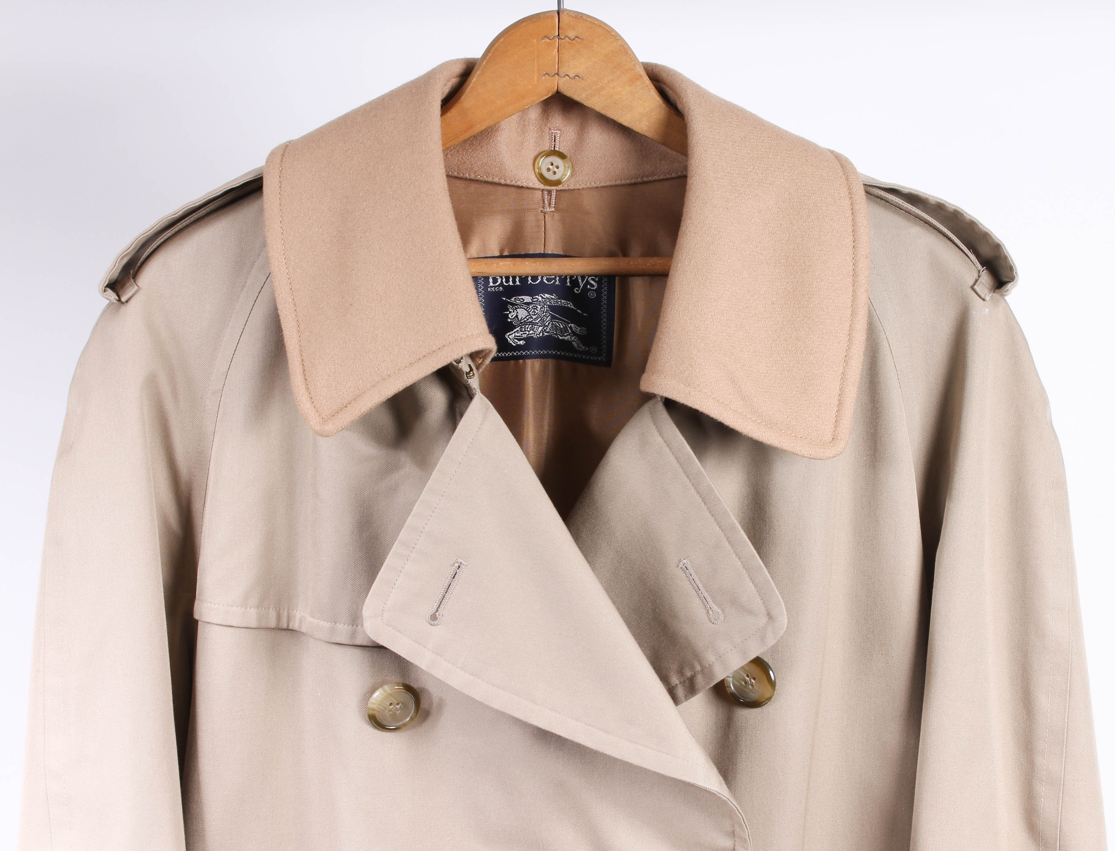 Men's Burberrys Tan Twill Wool Overcoat