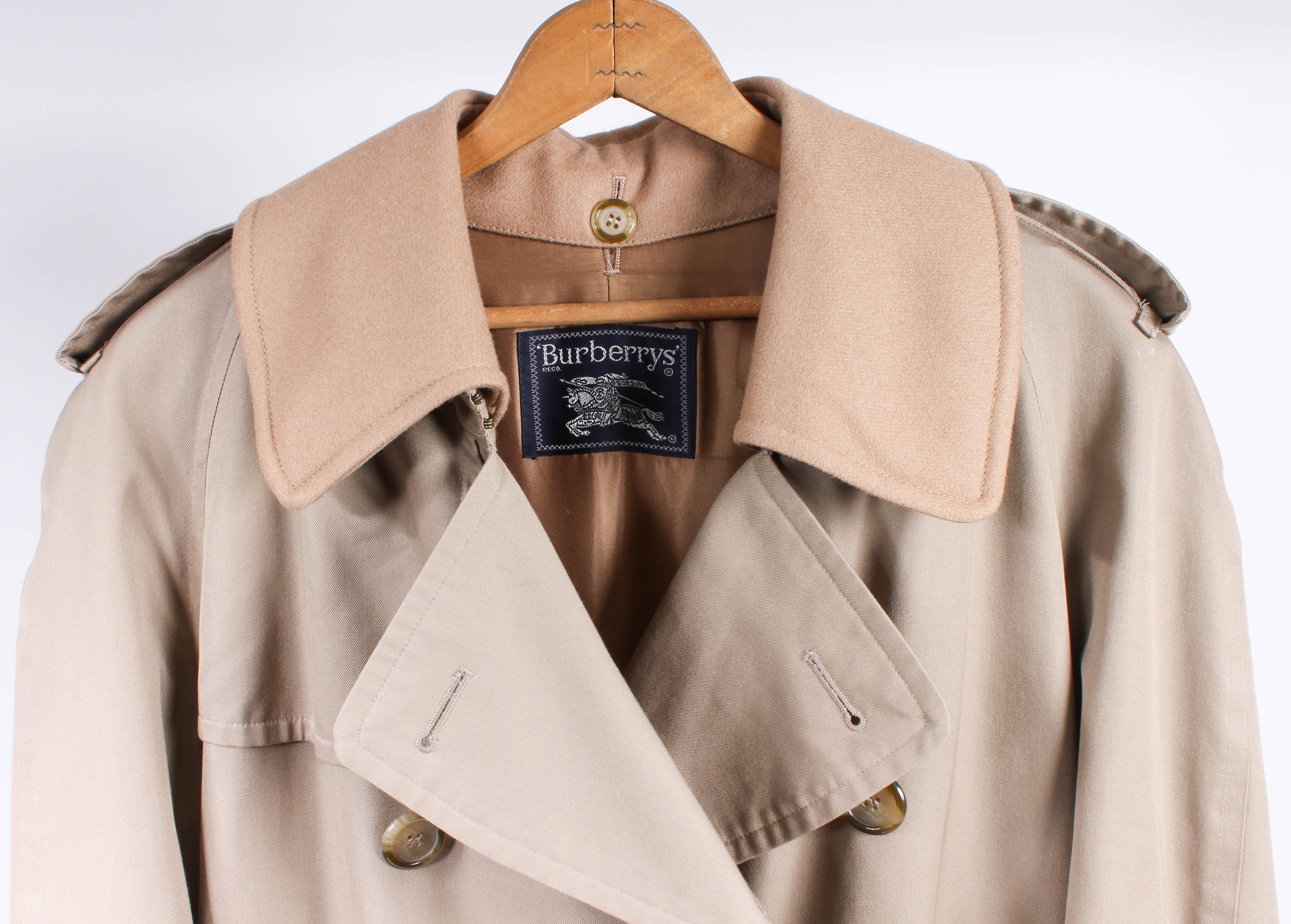 Men's Burberrys Tan Twill Wool Overcoat