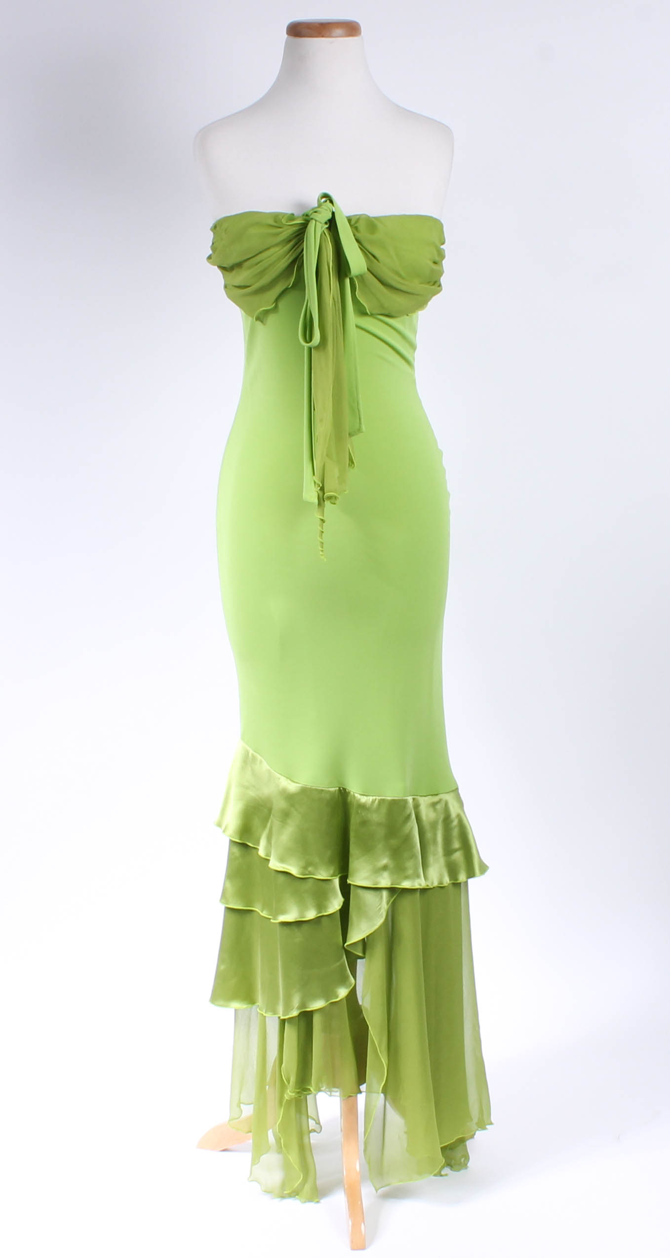 Pair of Women's Bright-Colored Strapless Dresses