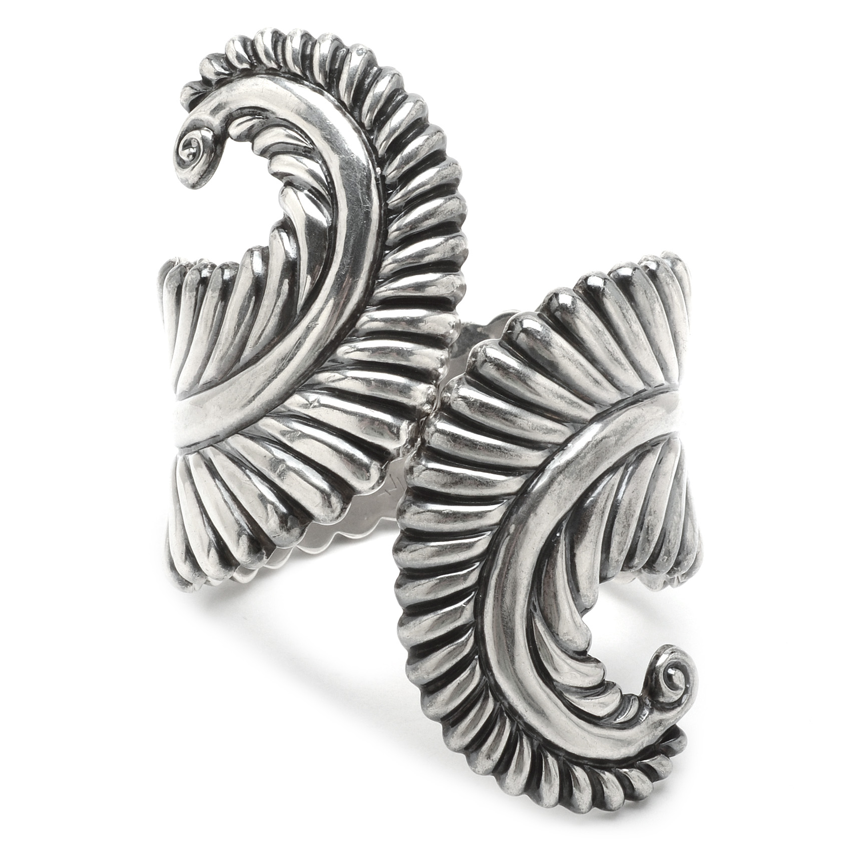 Vintage Taxco Mexico Sterling Silver Hinged Clamper Bracelet