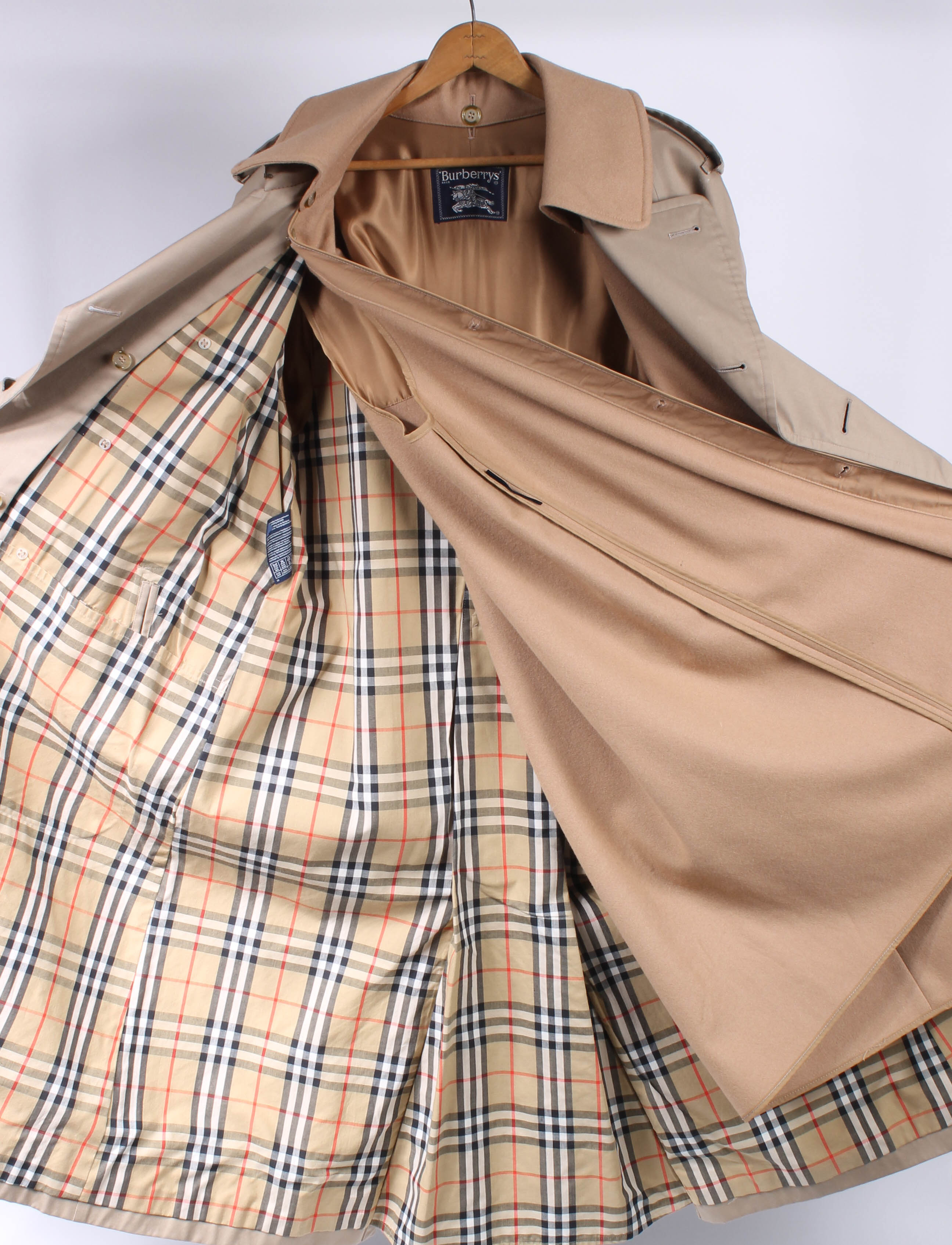 Men's Burberrys Tan Twill Wool Overcoat