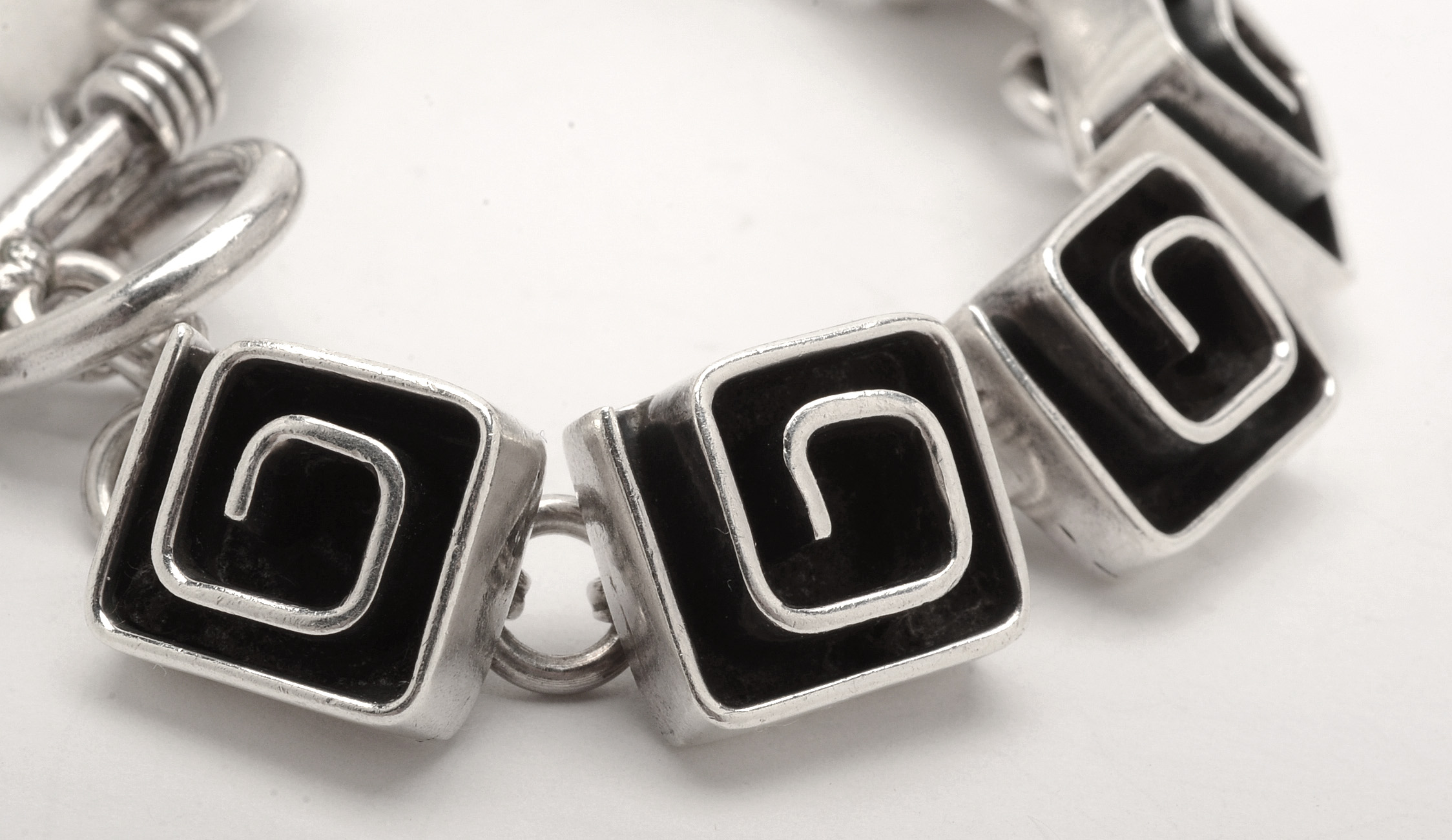 Vintage Taxco Mexico Sterling Silver Link Bracelet